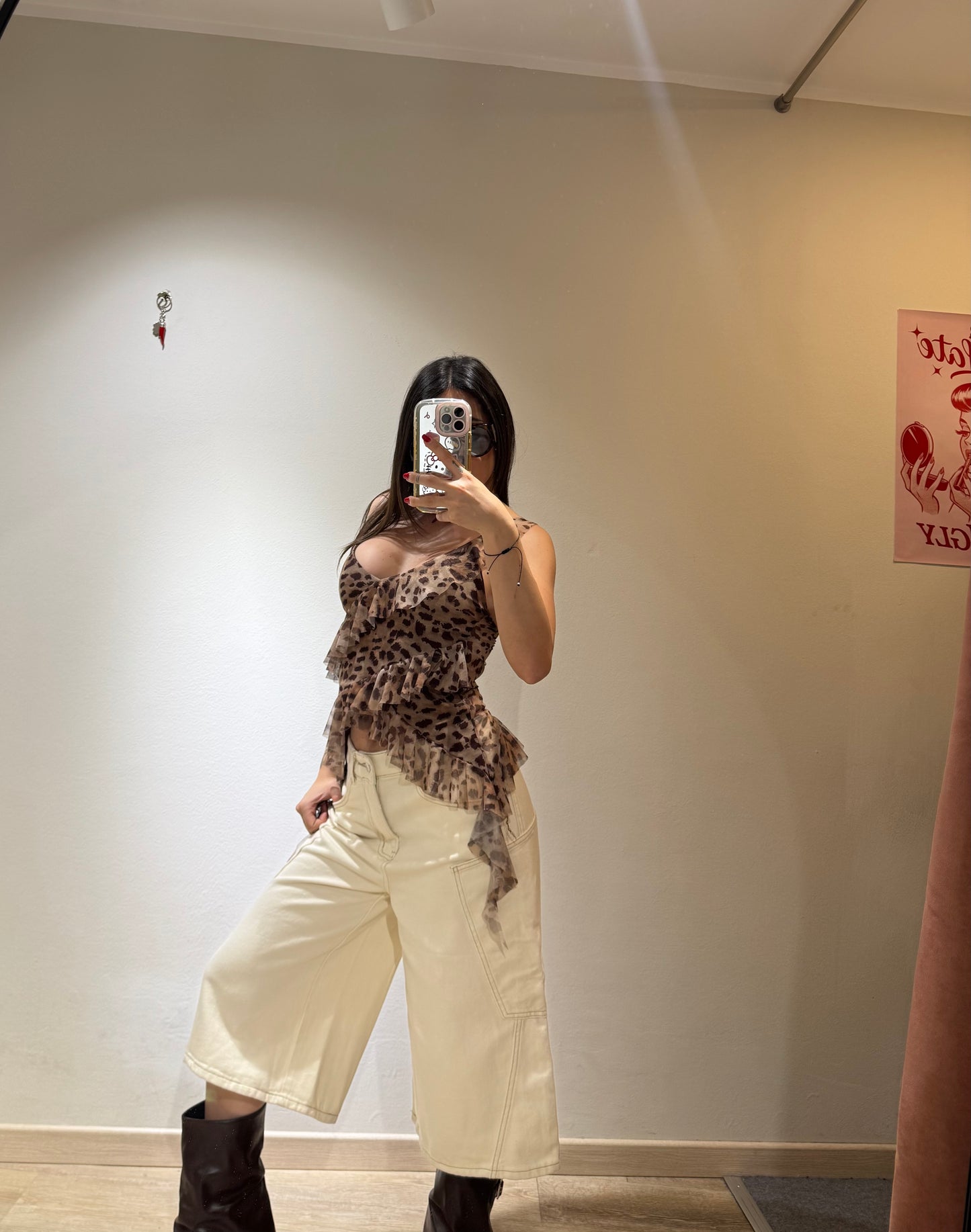 CROP TOP PLISSE LEO
