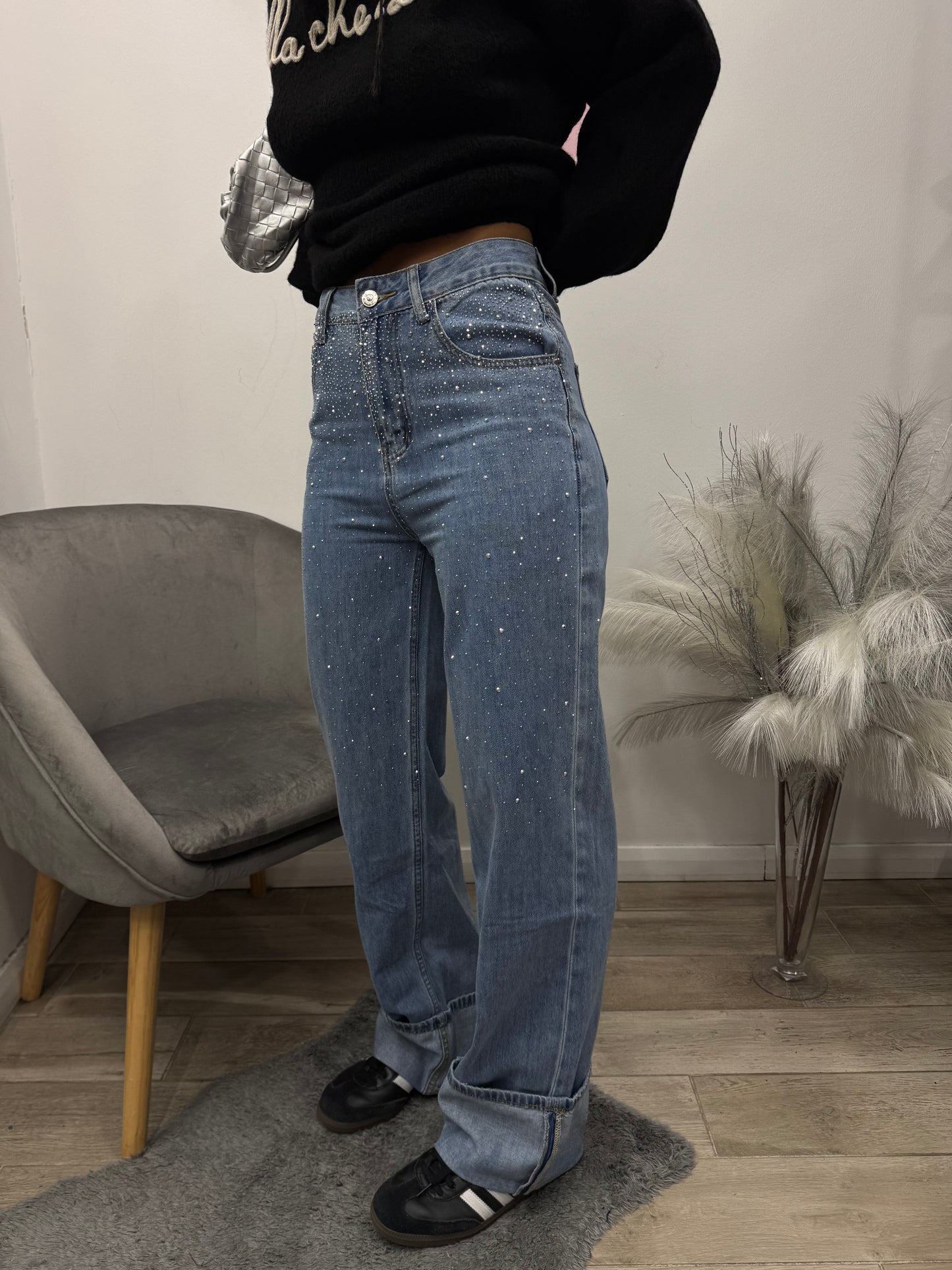DENIM PIEGONE GLITTER