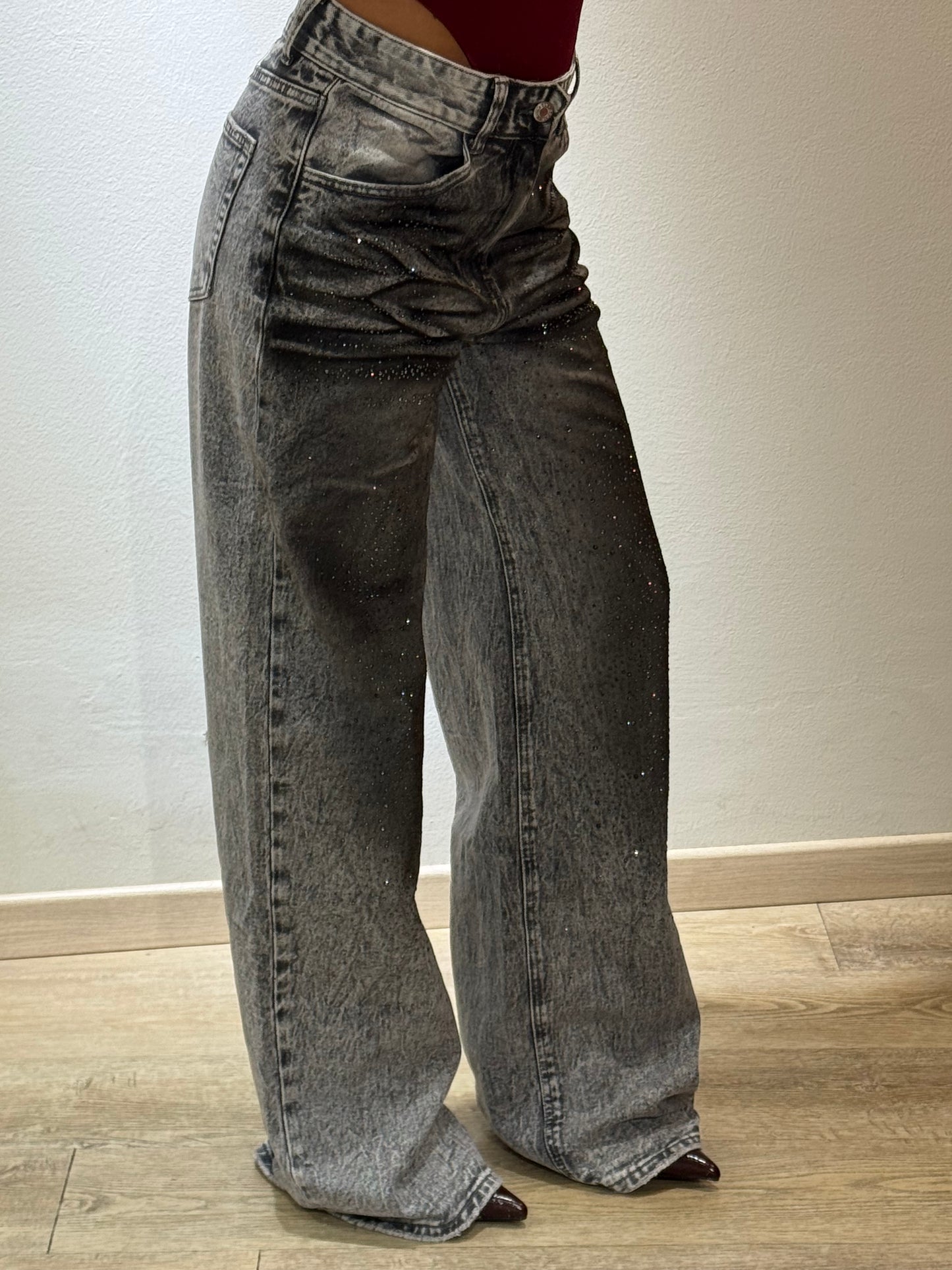 DENIM GLITTER SLAVATO GREY