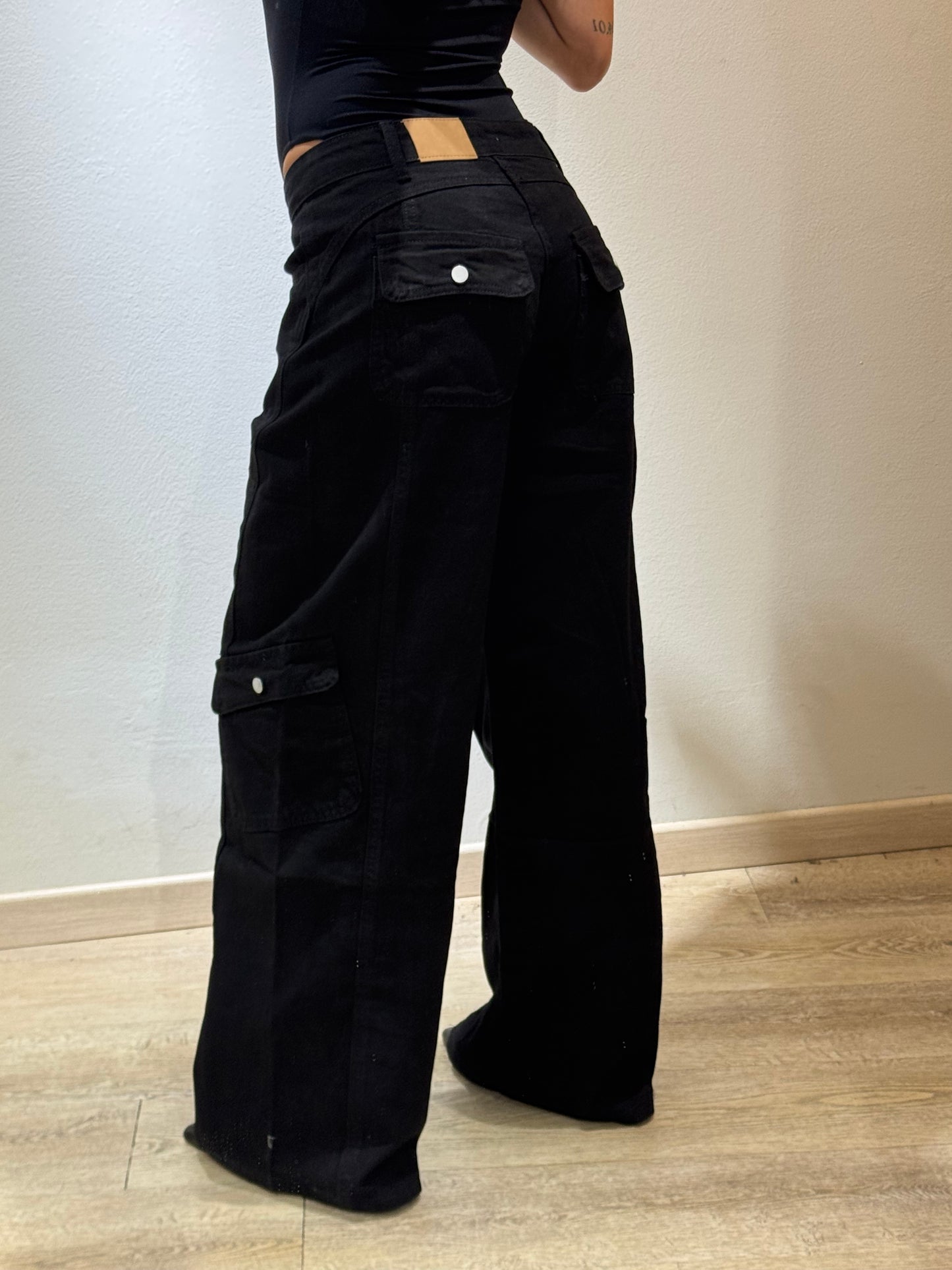 DENIM CRAVATTA BAGGY BLACK