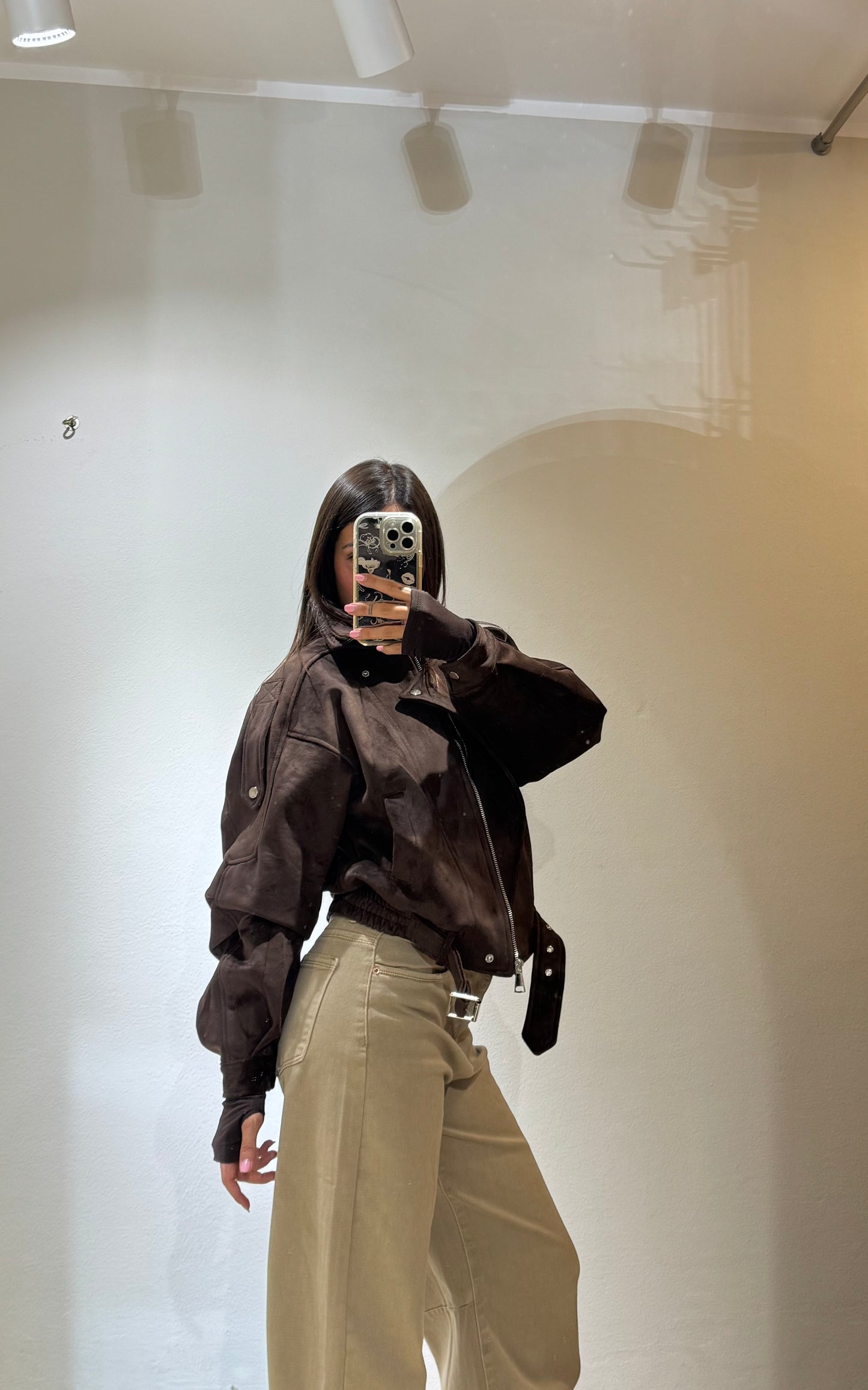 BOMBER CAMOSCIO BROWN