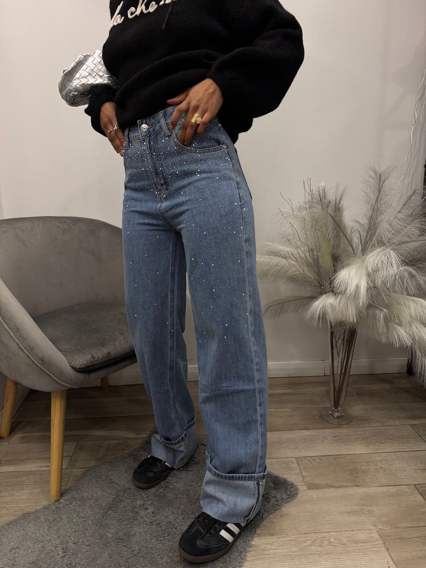 DENIM PIEGONE GLITTER