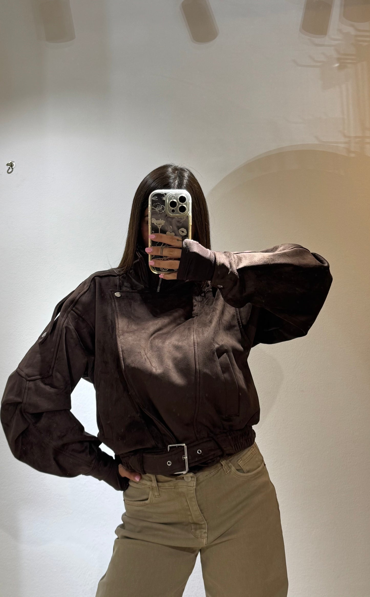 BOMBER CAMOSCIO BROWN