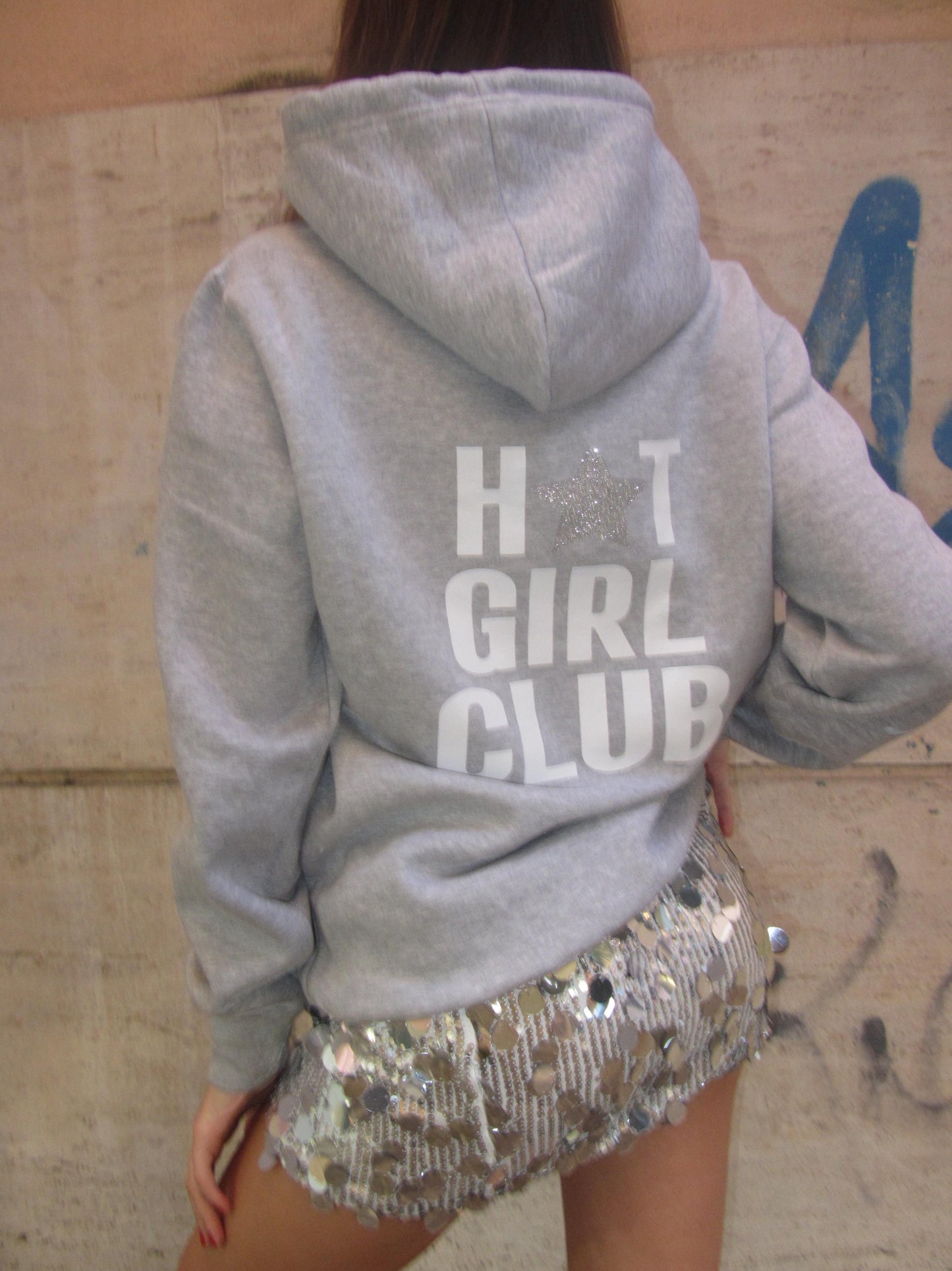 HOODIE HOT GIRL CLUB GREY