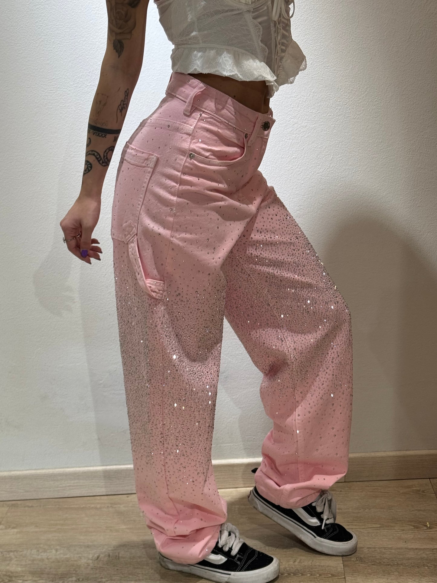 DENIM BALOON GLITTER PINK
