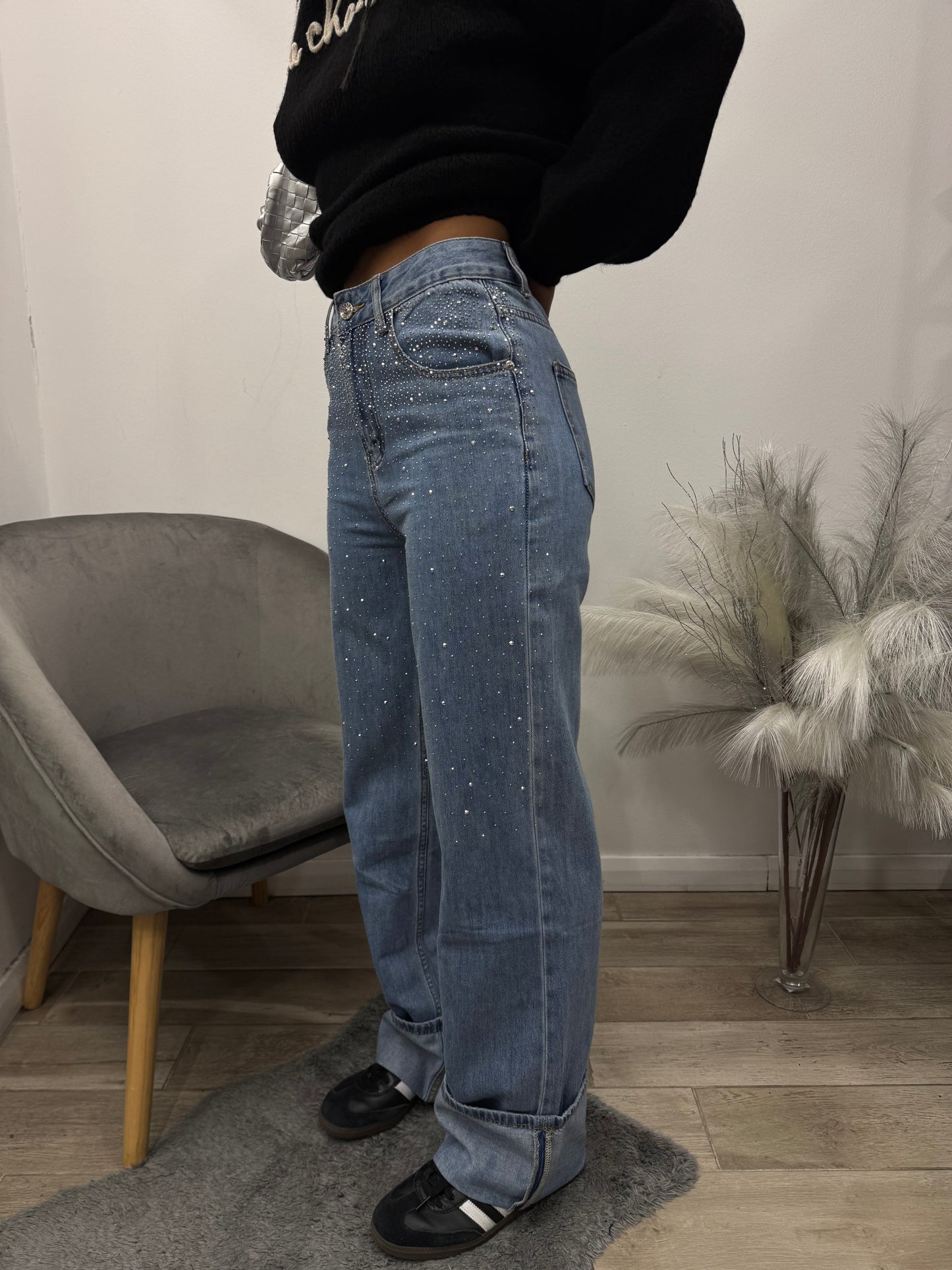 DENIM PIEGONE GLITTER