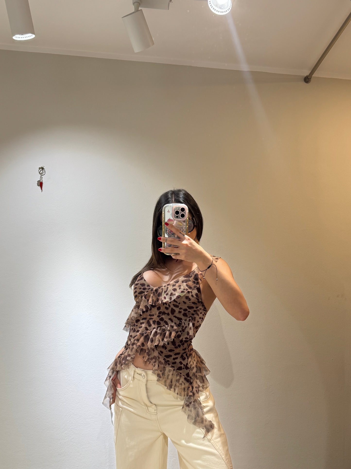 CROP TOP PLISSE LEO