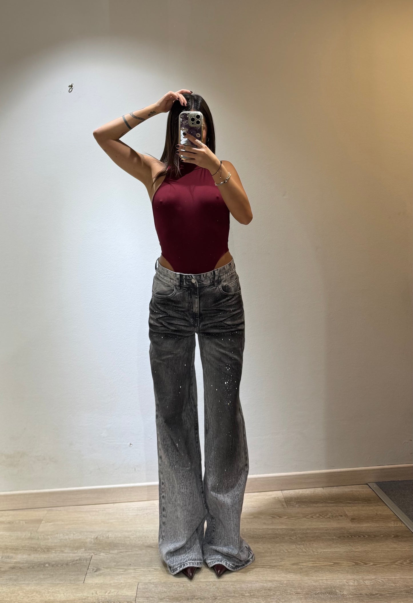 DENIM GLITTER SLAVATO GREY