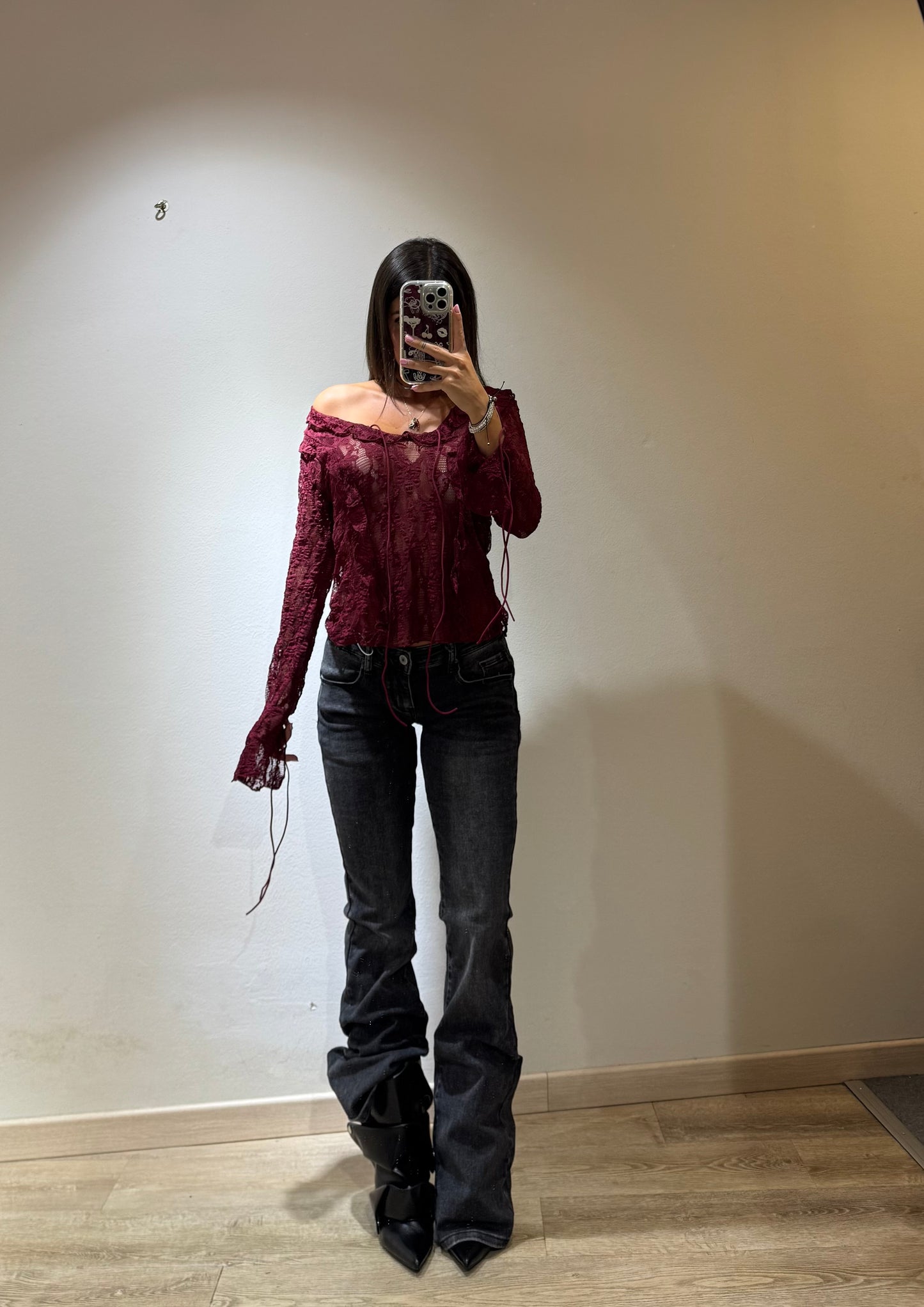 BLUSA LACE BORDEUAX