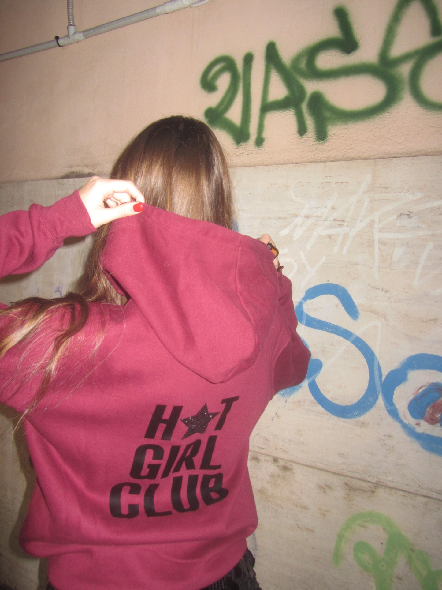 HOODIE HOT GIRL CLUB BORDEAUX
