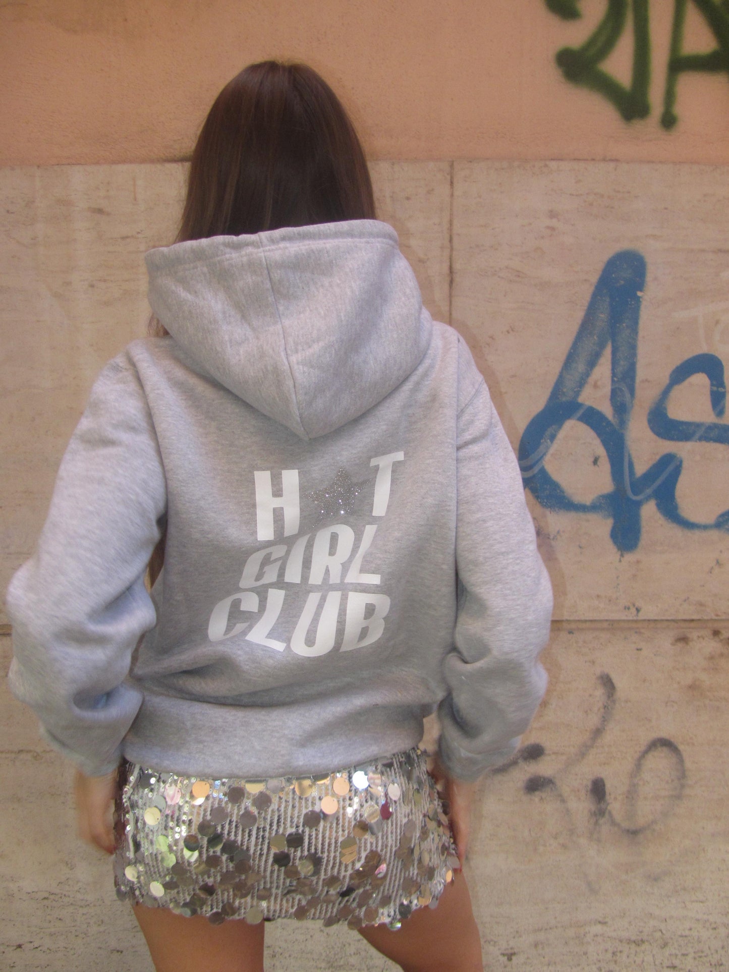 HOODIE HOT GIRL CLUB GREY