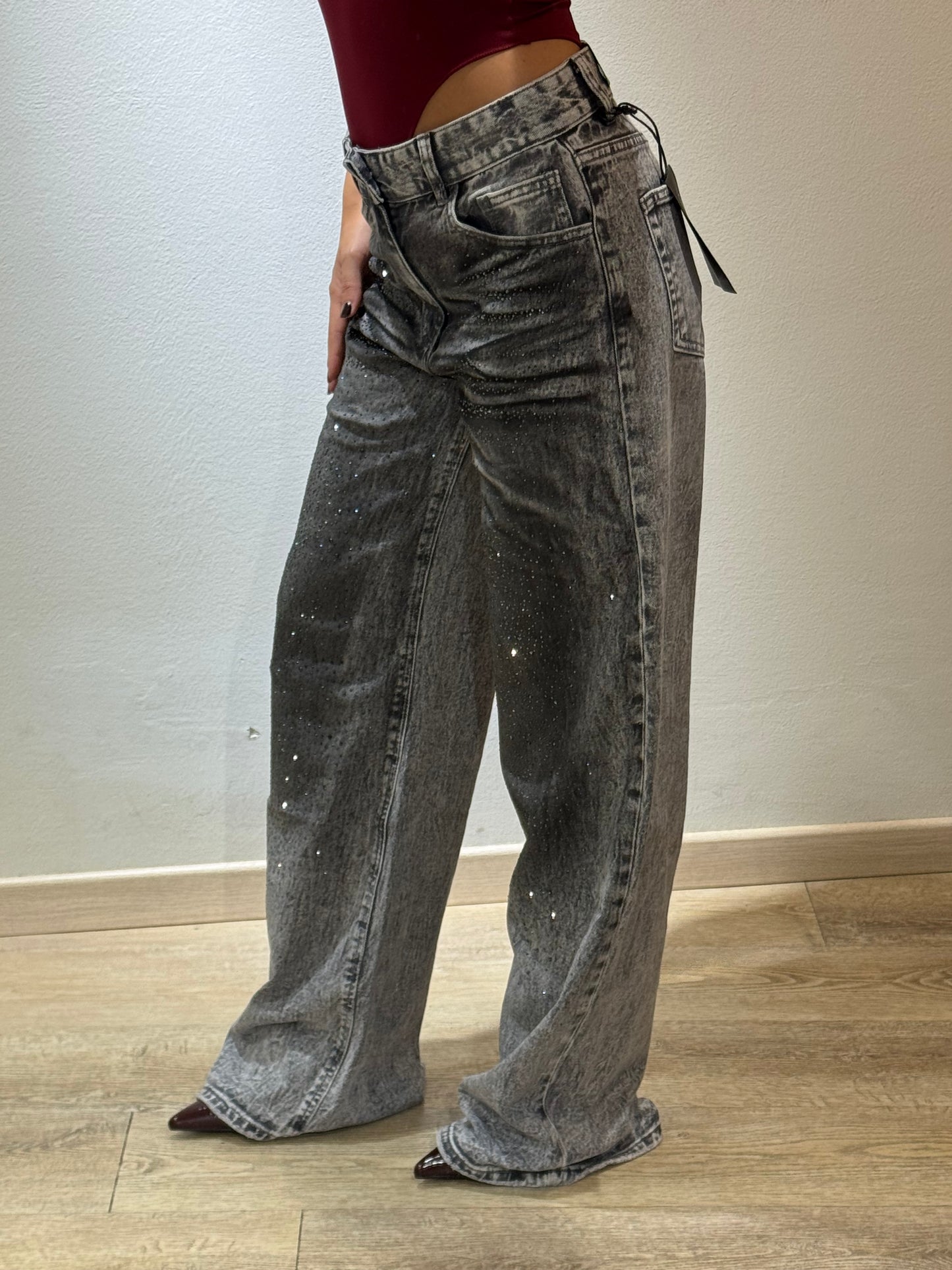 DENIM GLITTER SLAVATO GREY