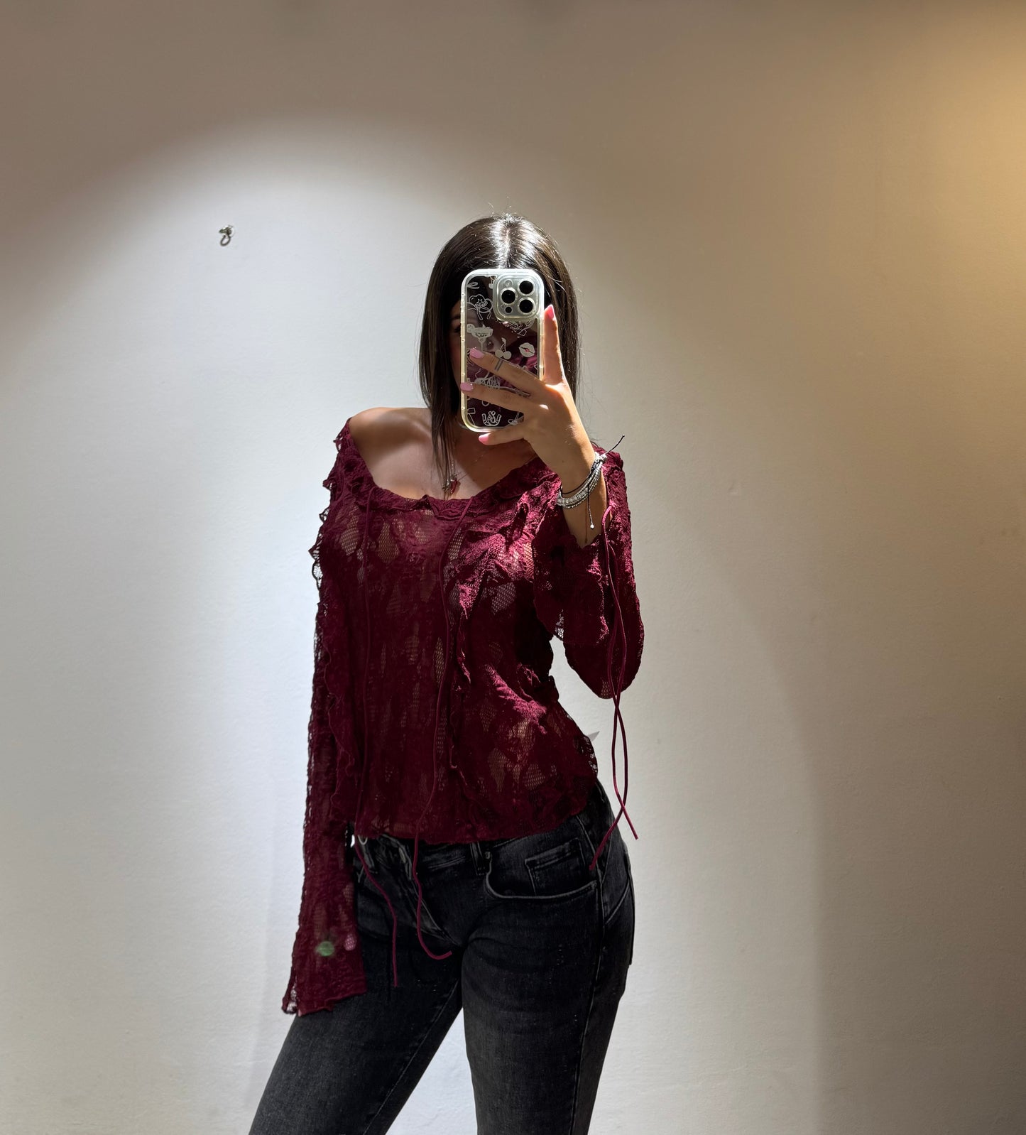 BLUSA LACE BORDEUAX