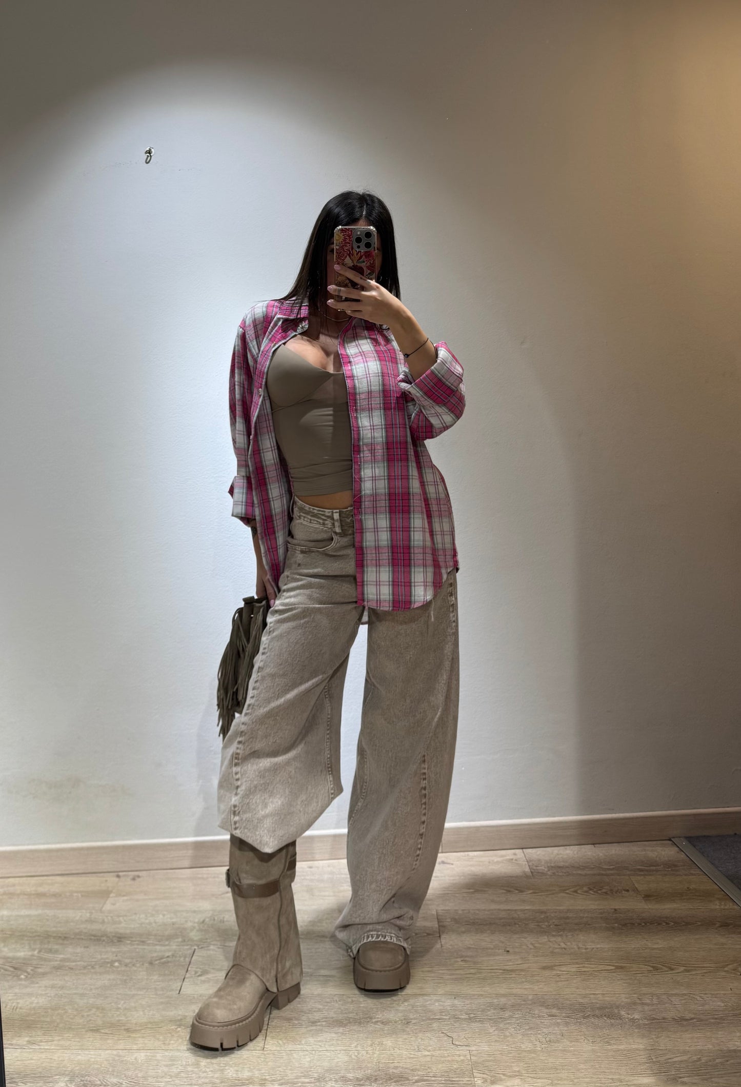 CAMICIA QUADRI FUCSIA