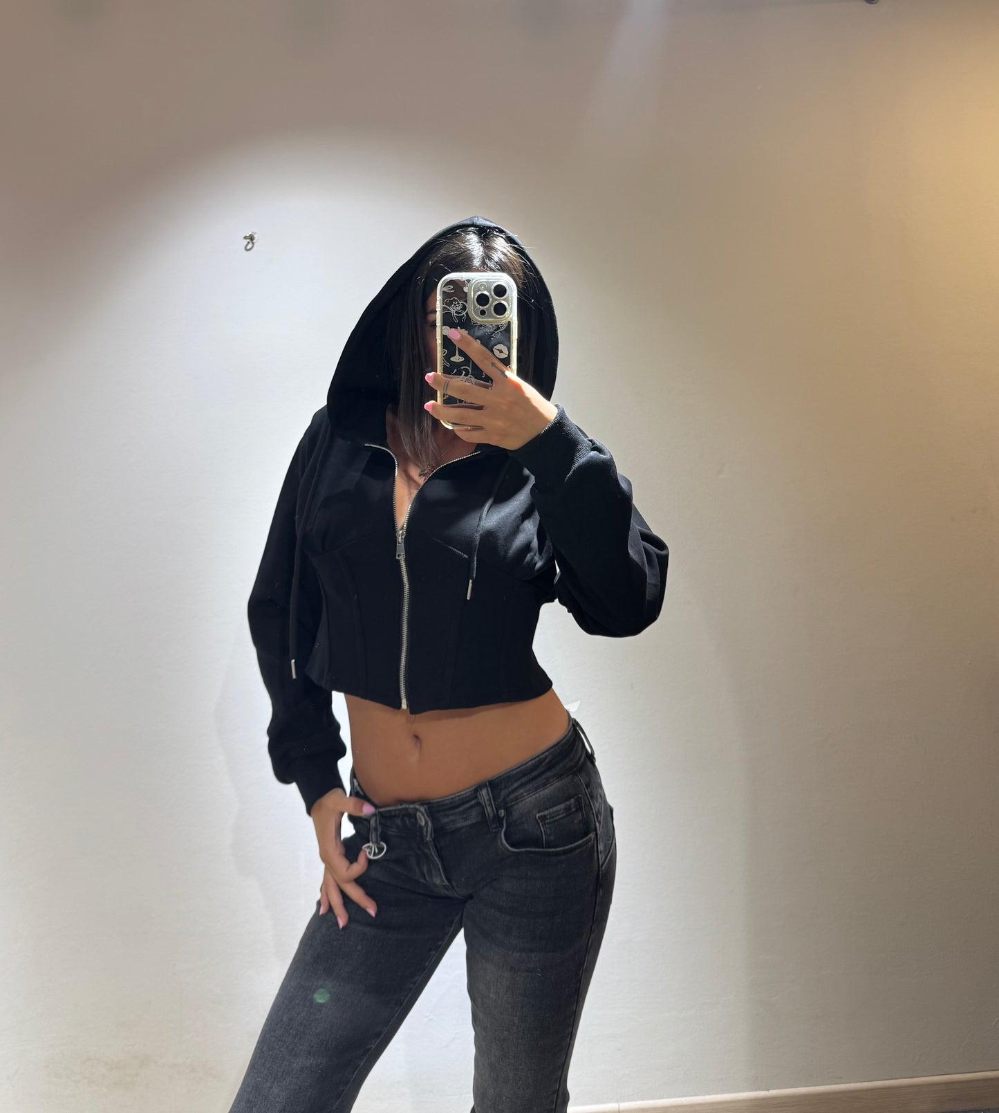 HOODIE CROP CORSETTO