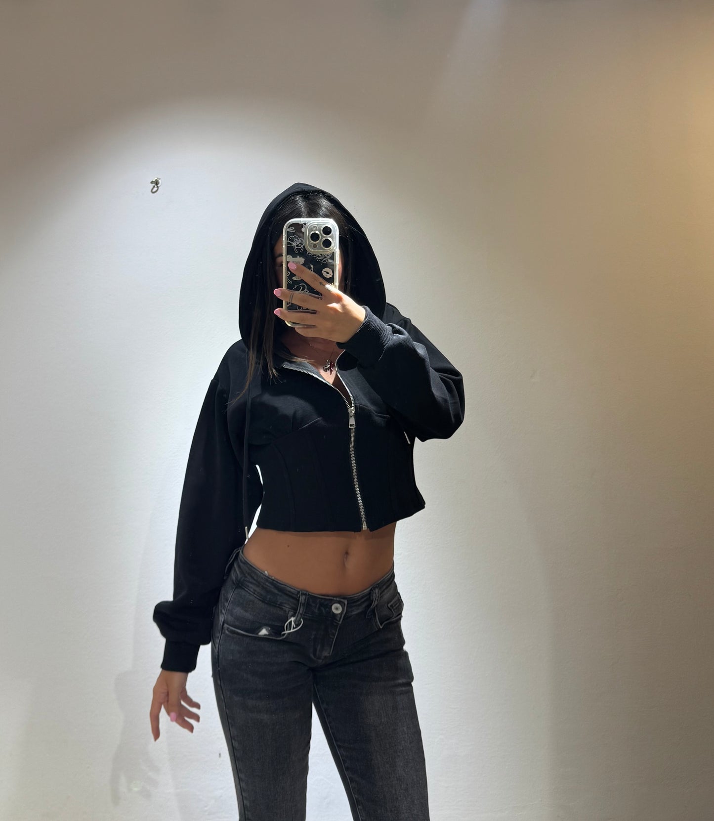 HOODIE CROP CORSETTO