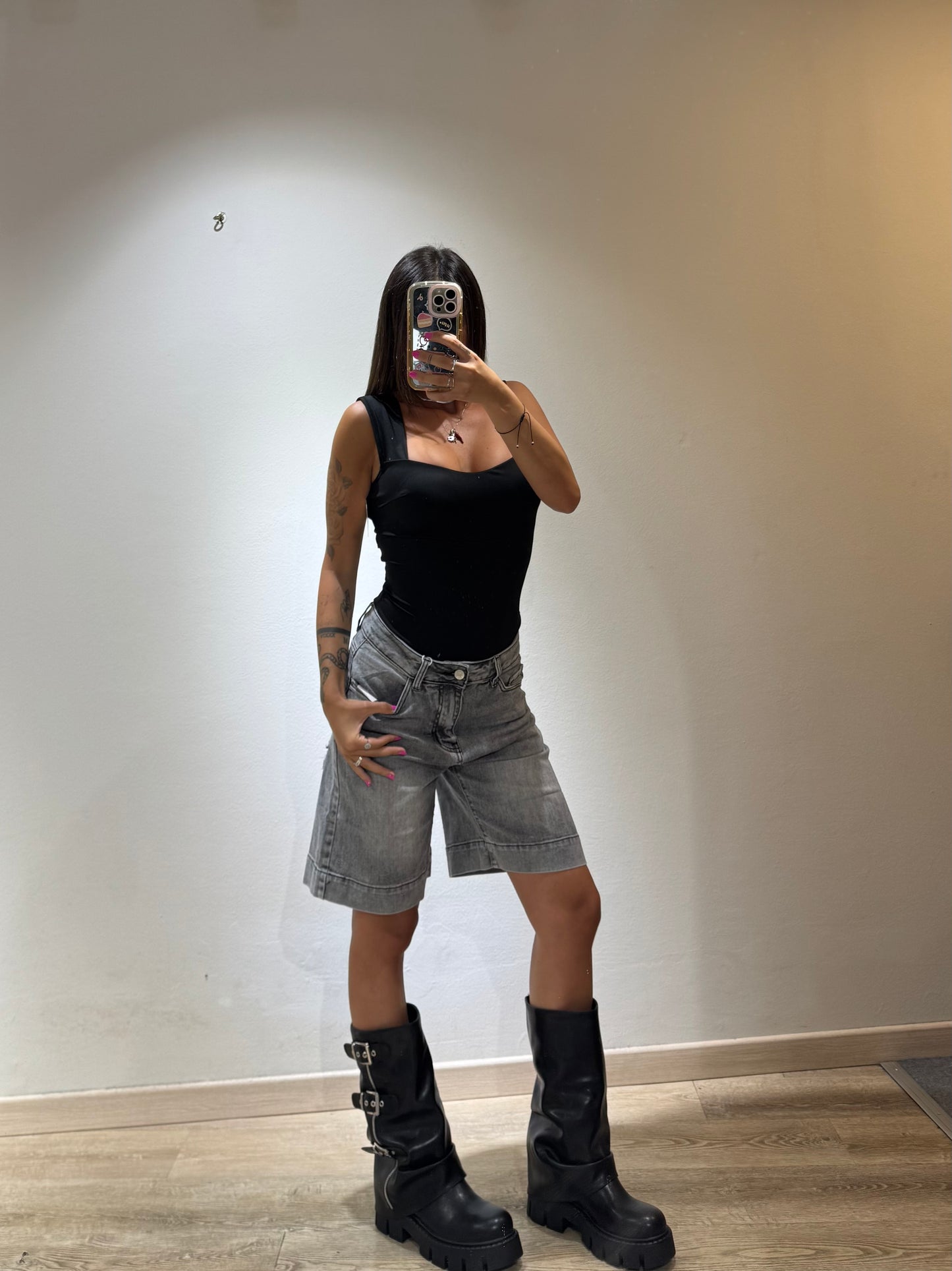 BERMUDA GLITTER POCKET GREY