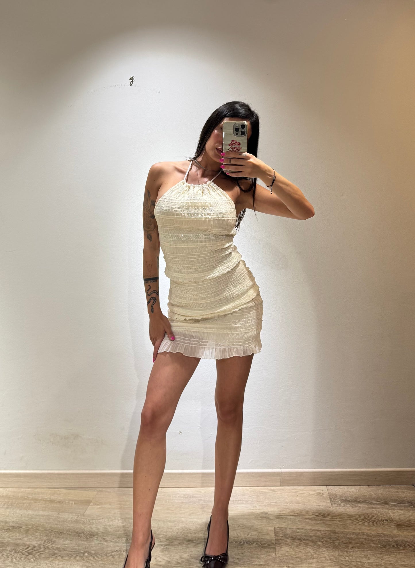 MINI DRESS PLISSE GLITTER
