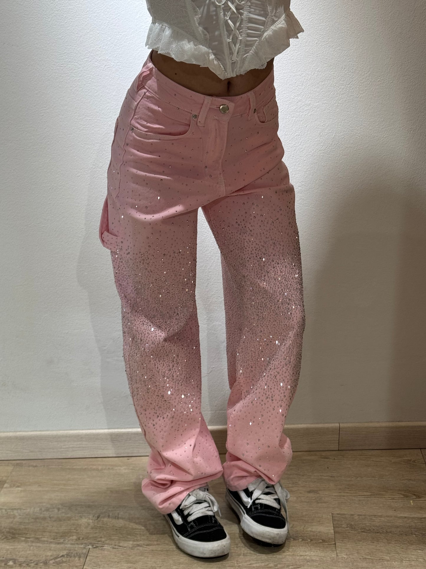 DENIM BALOON GLITTER PINK