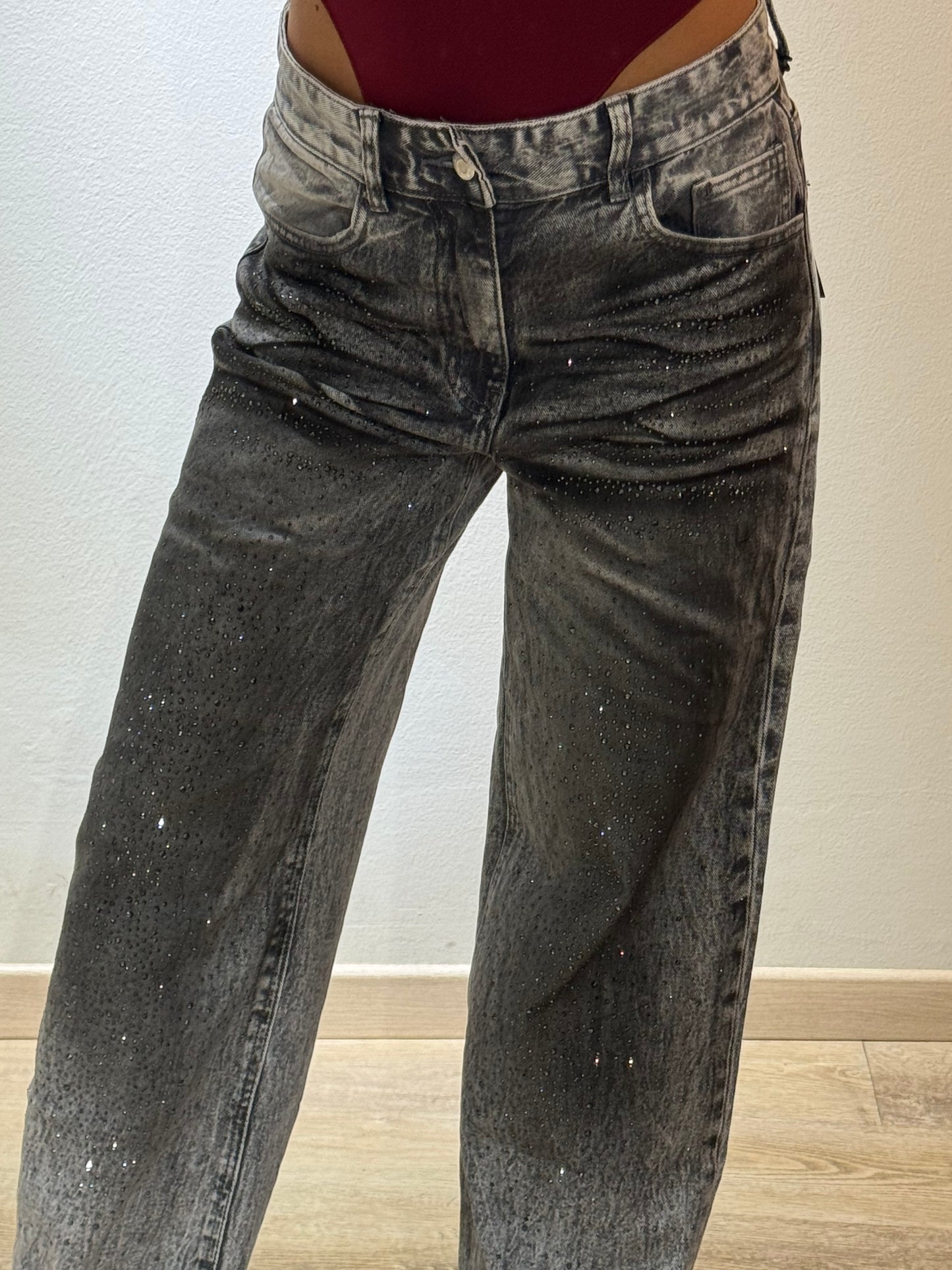 DENIM GLITTER SLAVATO GREY