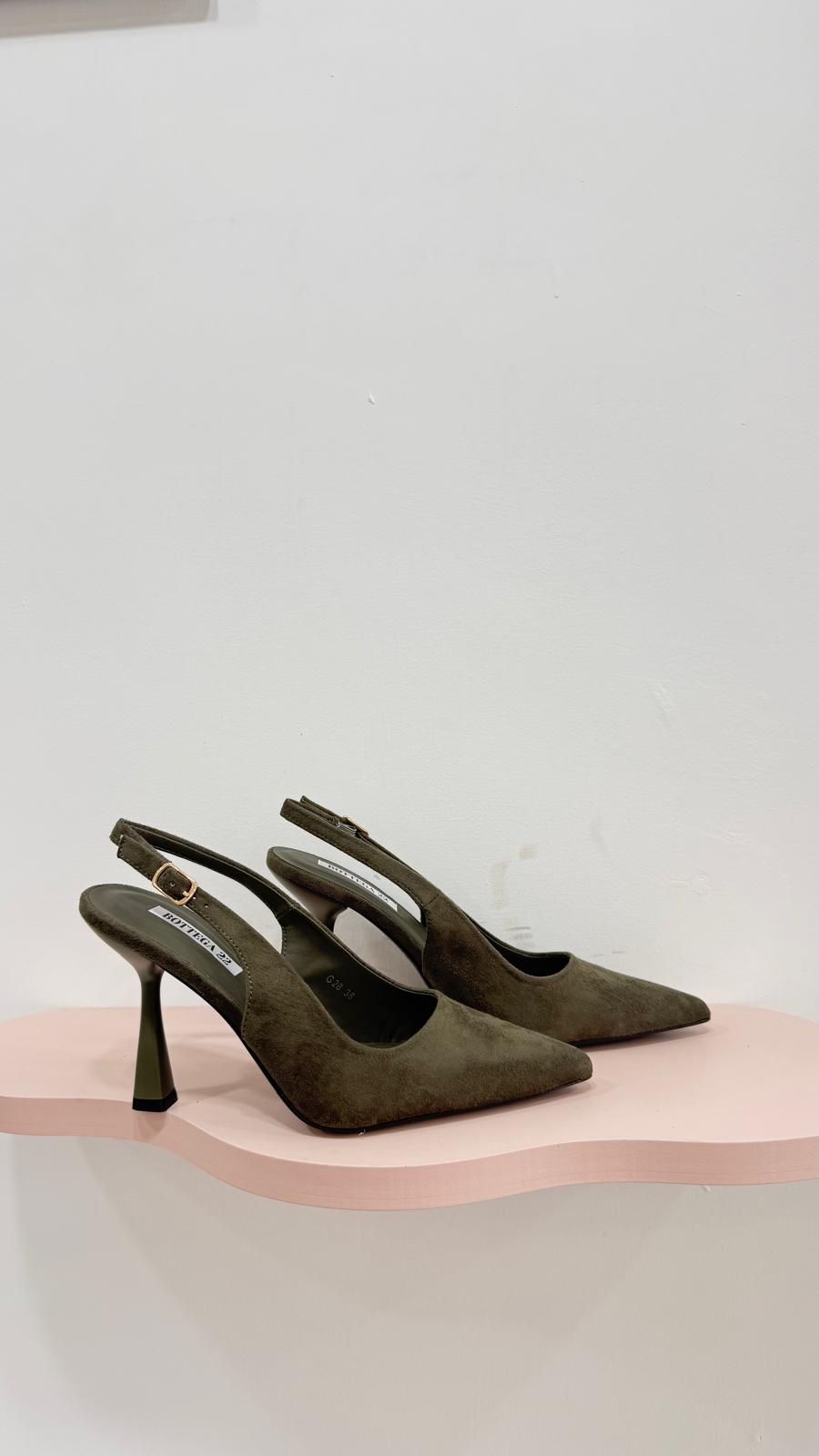DÉCOLLETÉ CAMOSCIO OLIVE GREEN