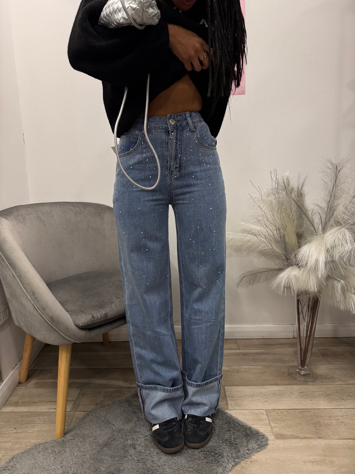 DENIM PIEGONE GLITTER