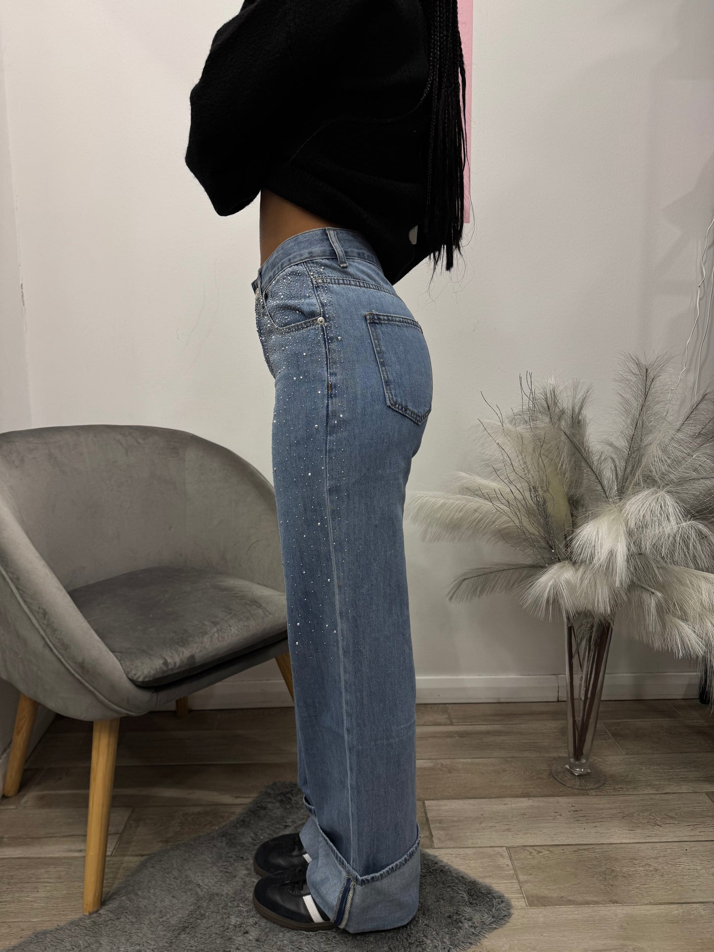 DENIM PIEGONE GLITTER