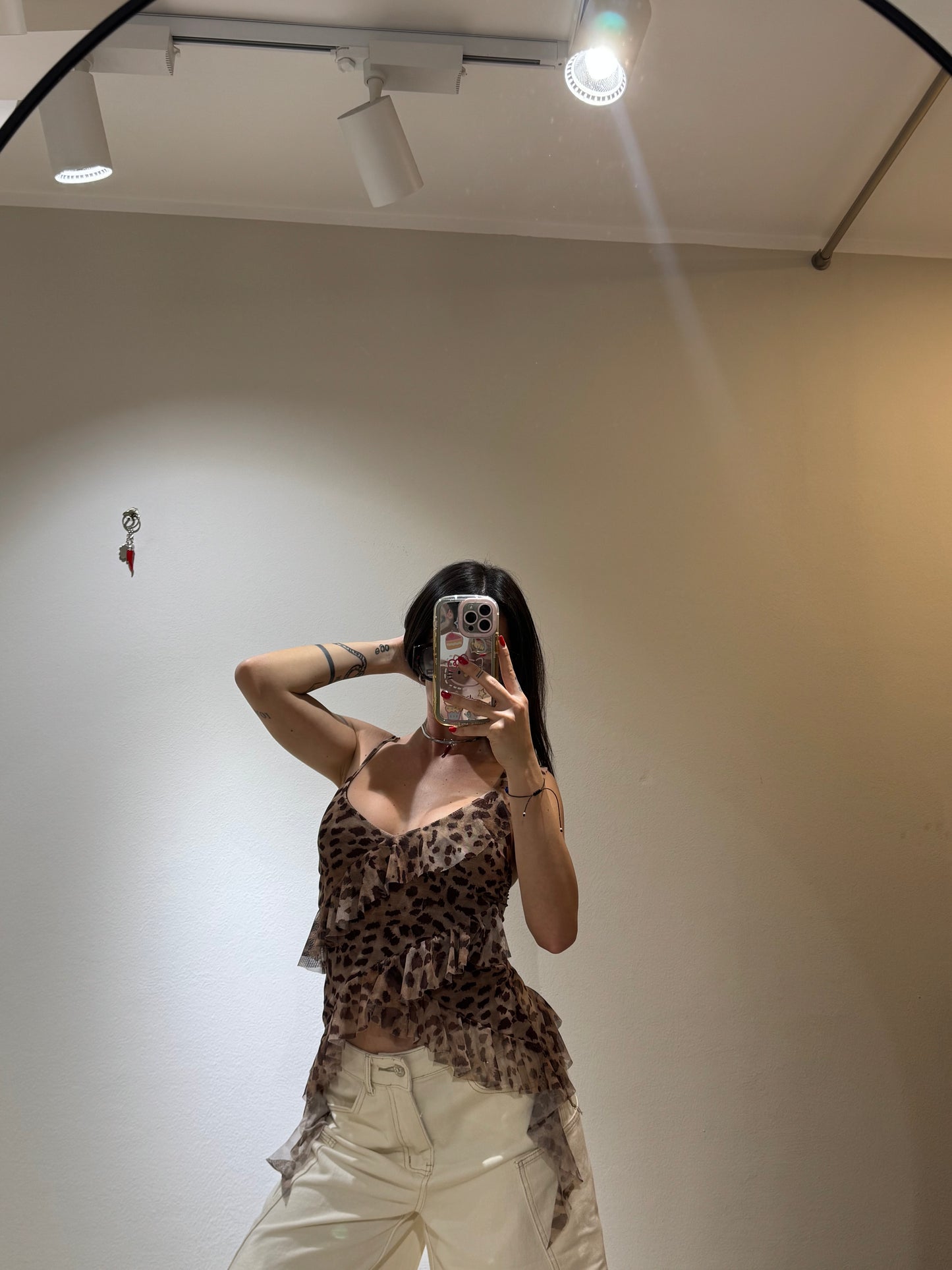 CROP TOP PLISSE LEO