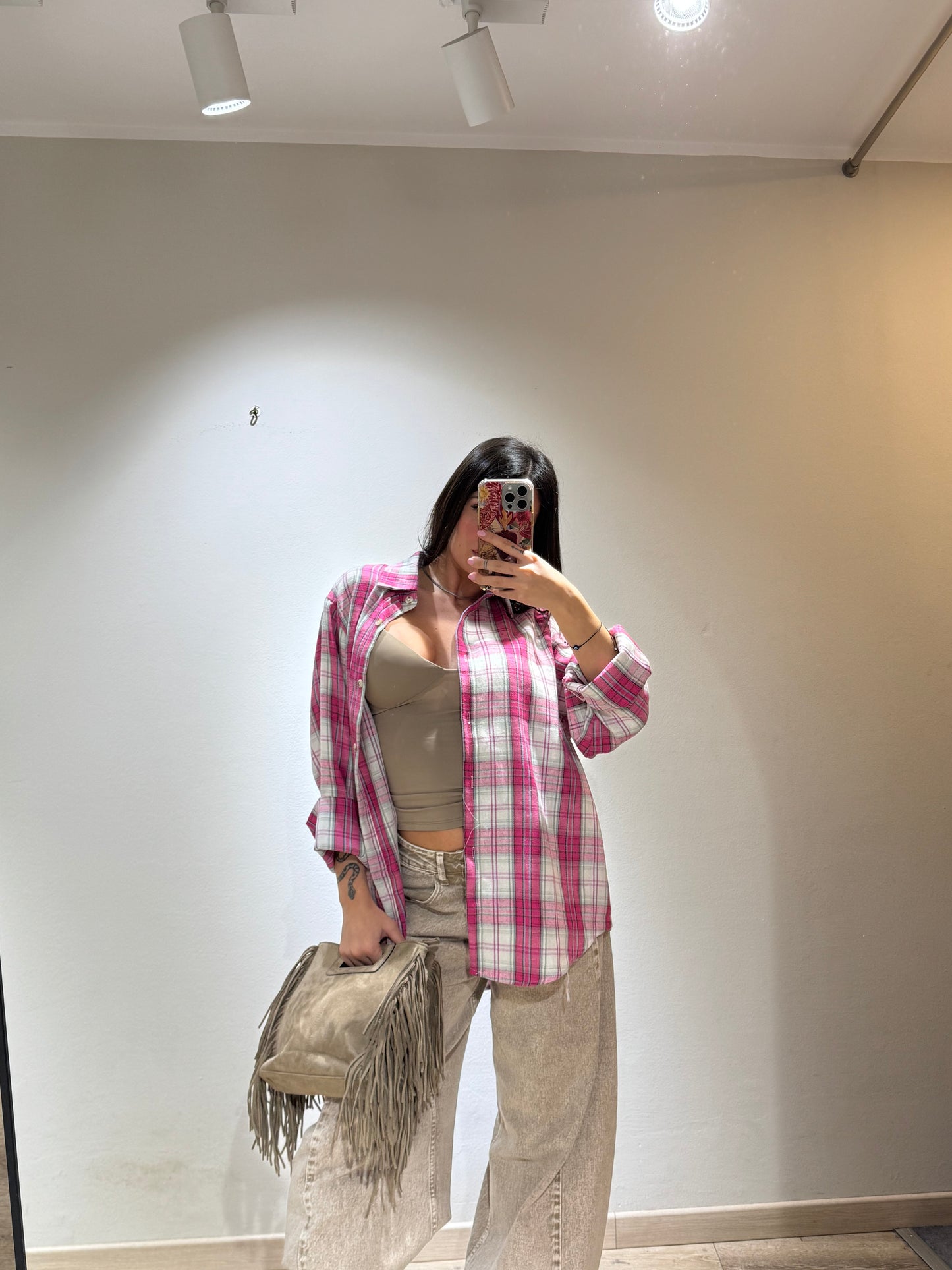 CAMICIA QUADRI FUCSIA