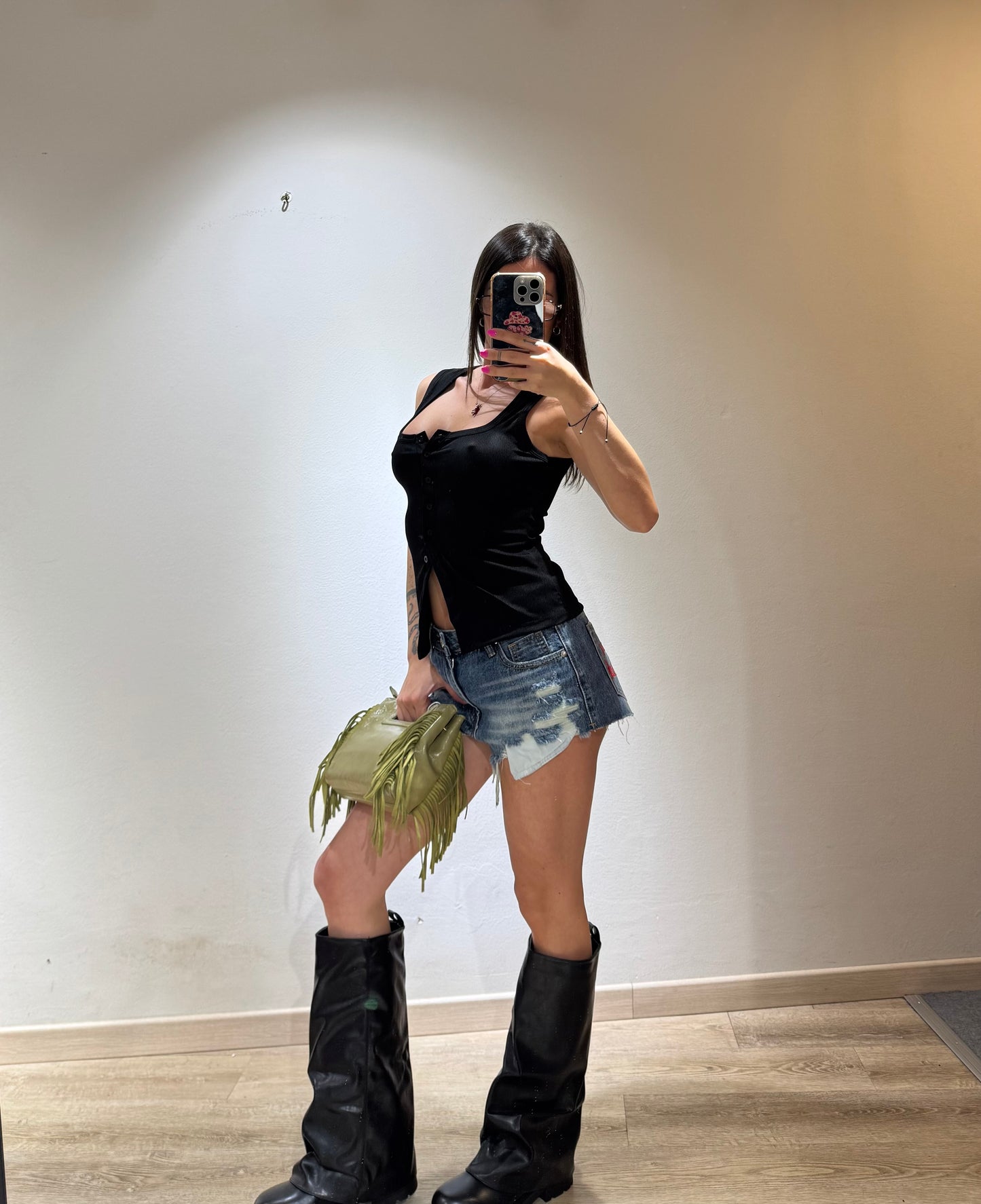 CROP TOP BOTTONI COSTINA