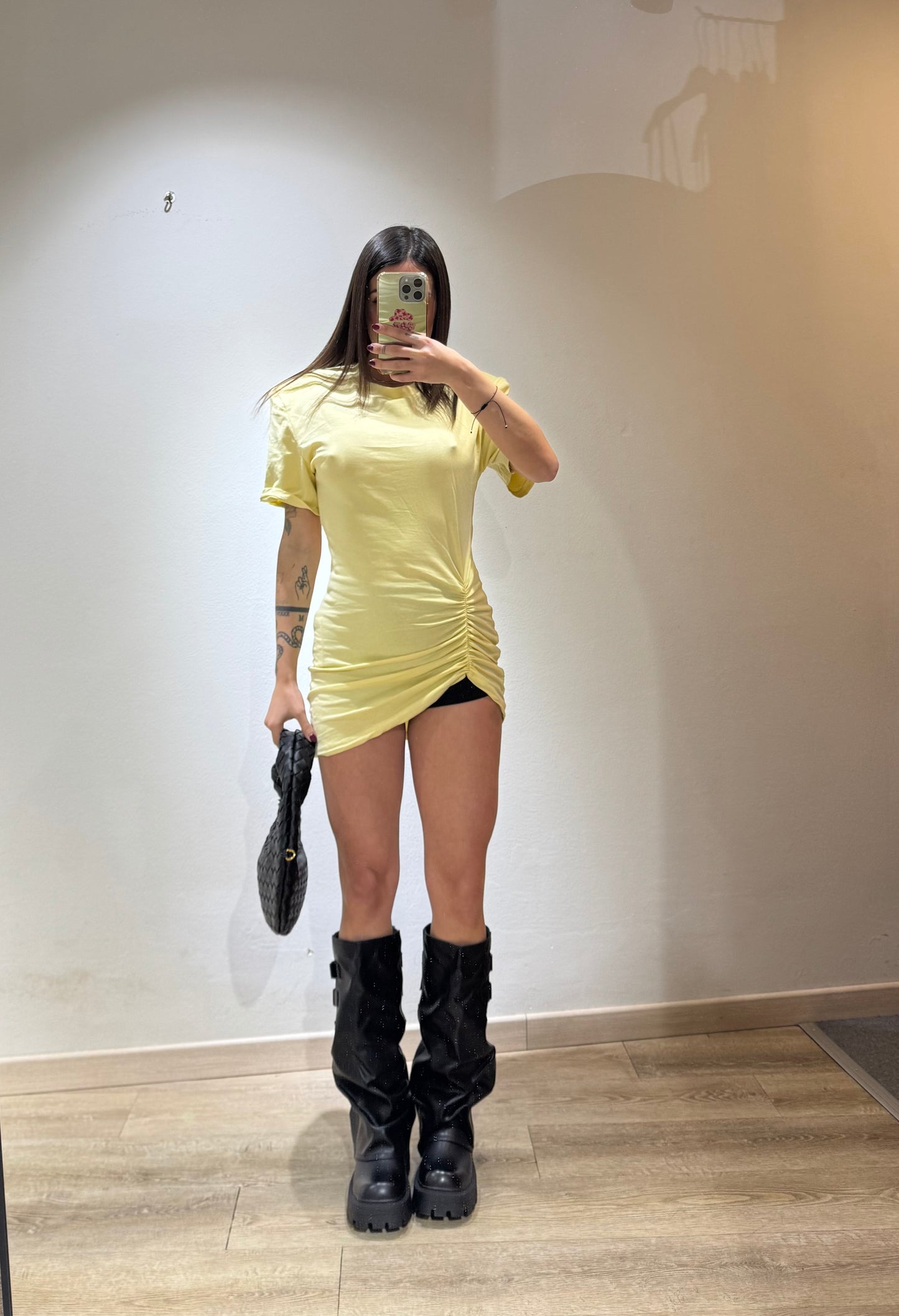 TEE MINI DRESS ARRICCIATA