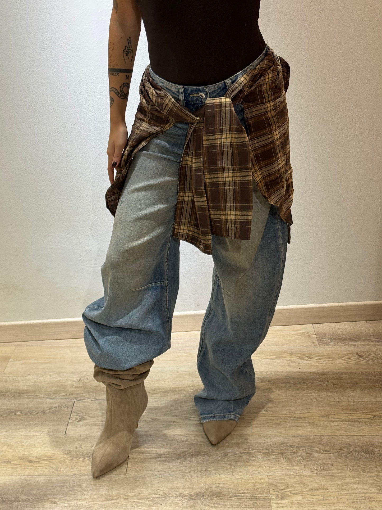 DENIM BALOON CAMICIA