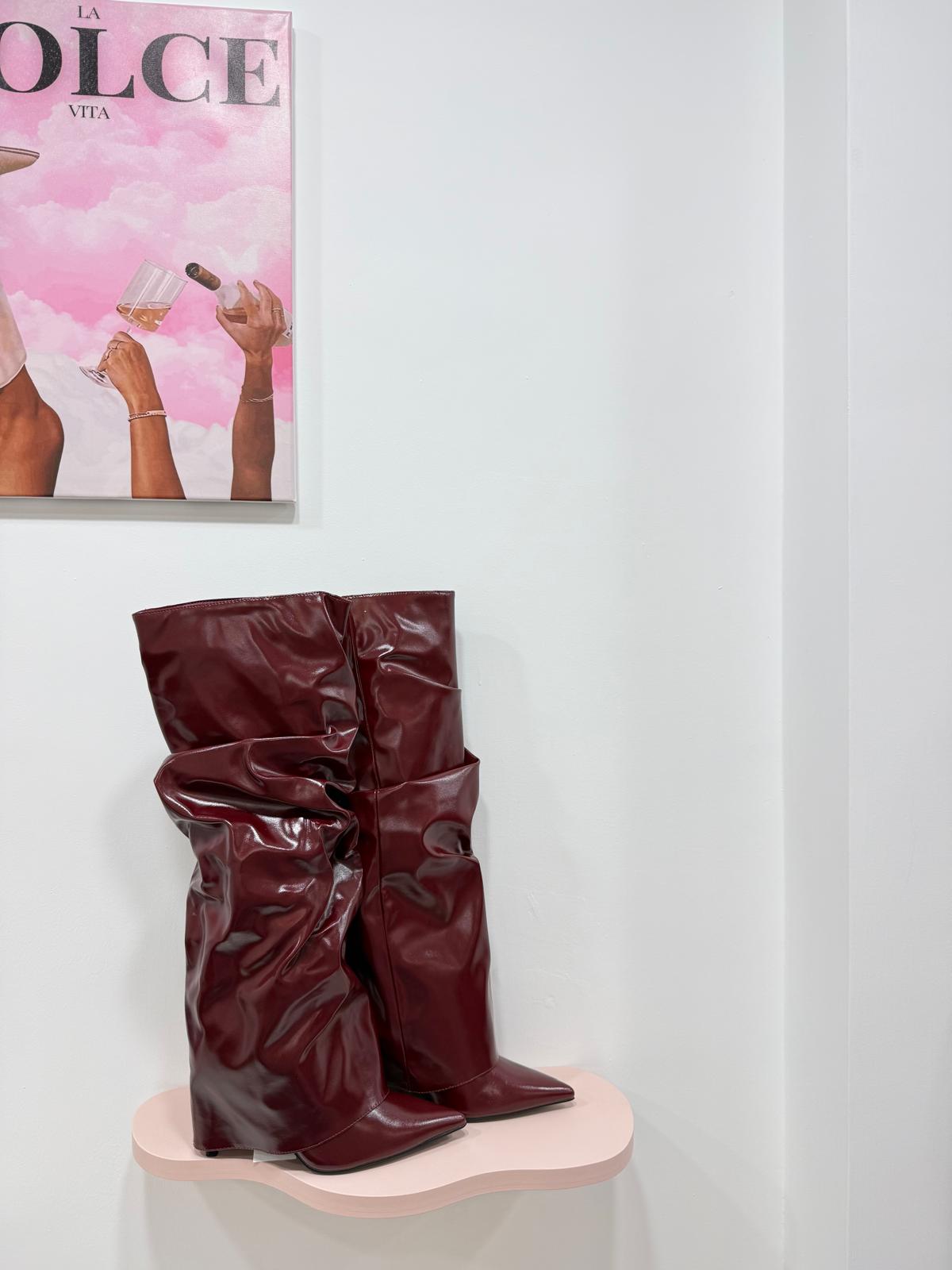 BOOTS ARRICCIATO BORDEUX