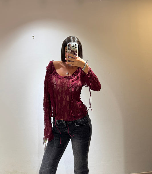BLUSA LACE BORDEUAX