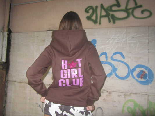 HOODIE HOT GIRL CLUB CHOCO