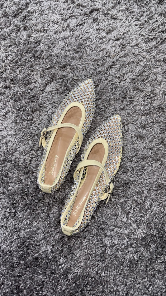 BALLERINA ALAIA RETE GLITTER YELLOW