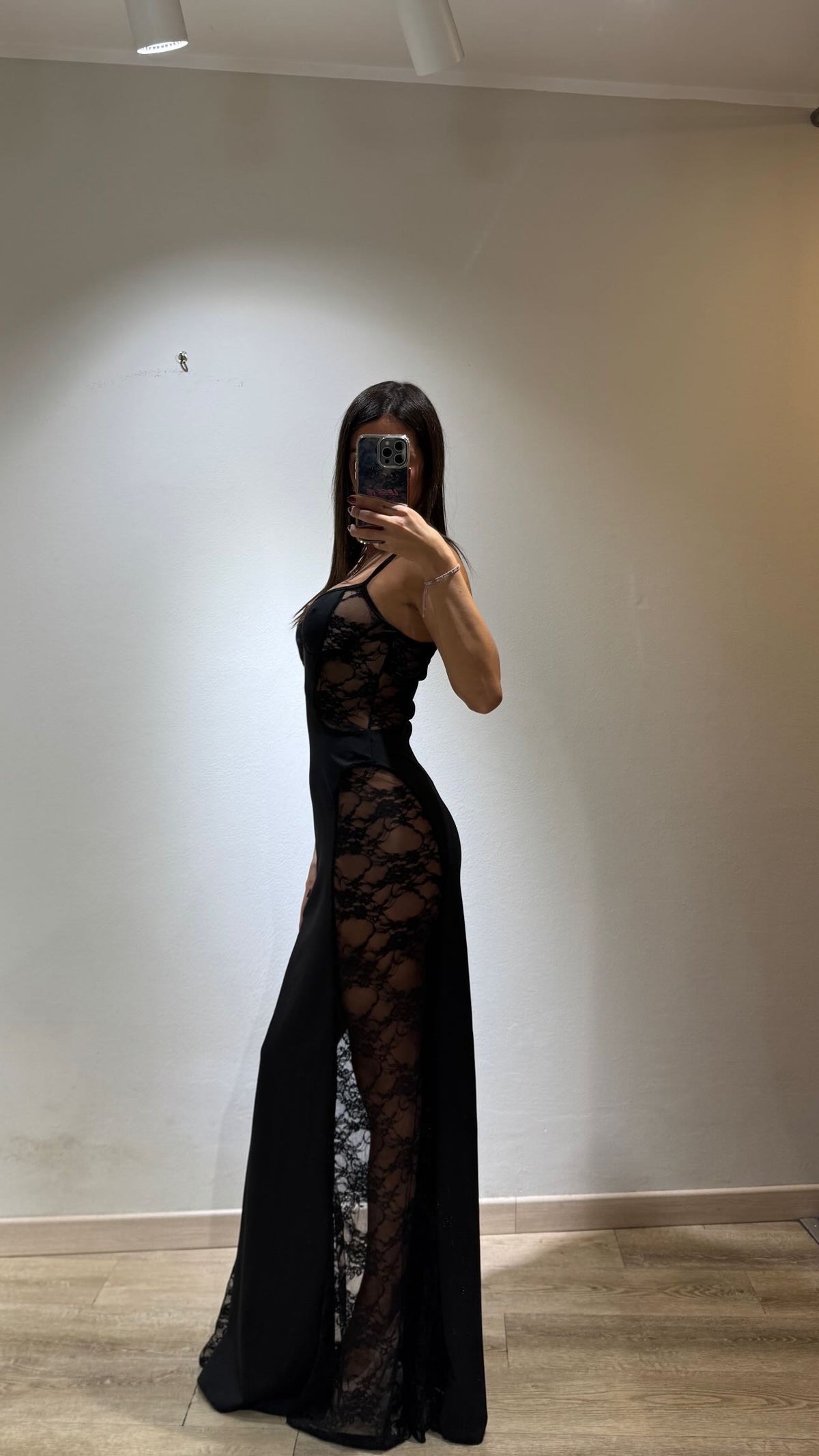 LONG DRESS SPACCO PIZZO