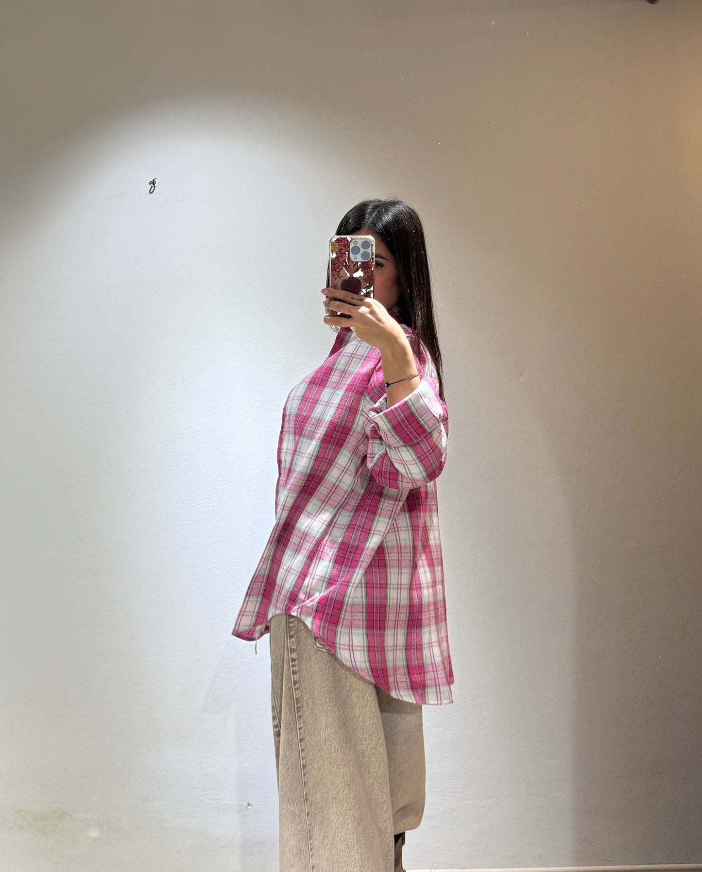 CAMICIA QUADRI FUCSIA