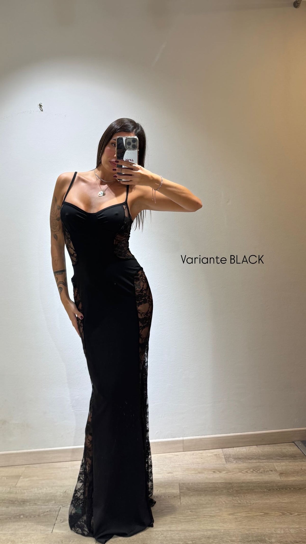 LONG DRESS SPACCO PIZZO