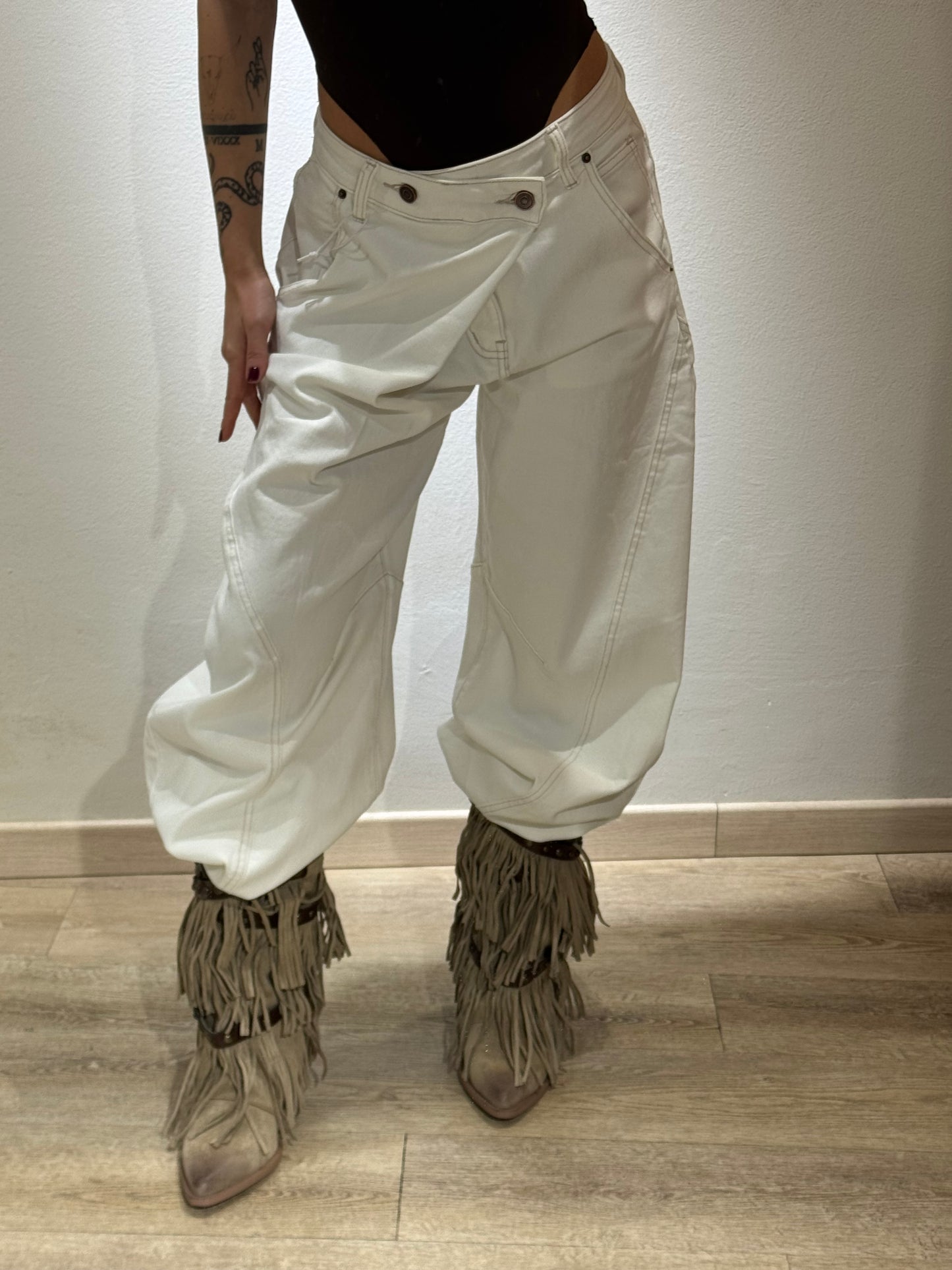 DENIM SUPER INCROCIO BALOON WHITE