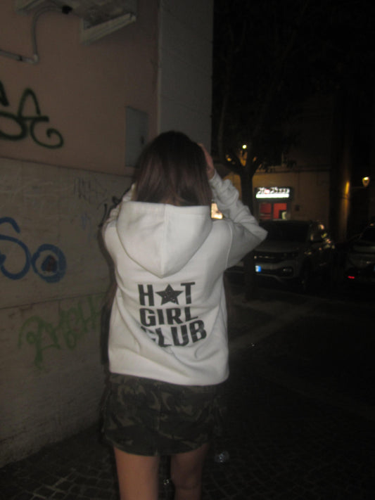 HOODIE HOT GIRL CLUB WHITE