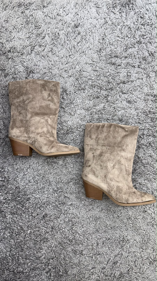 BOOTS MIDI CAMOSCIO BEIGE