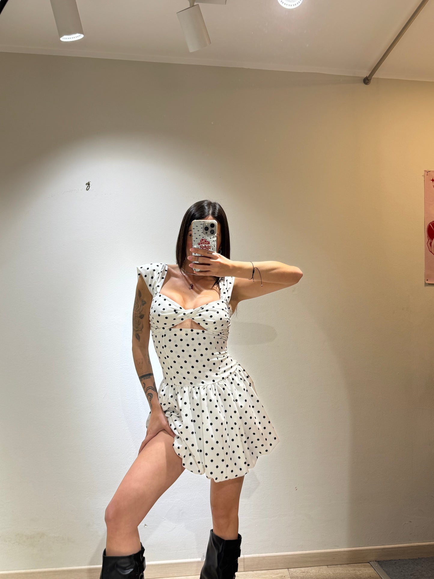 MINI DRESS INCROCIO POIS