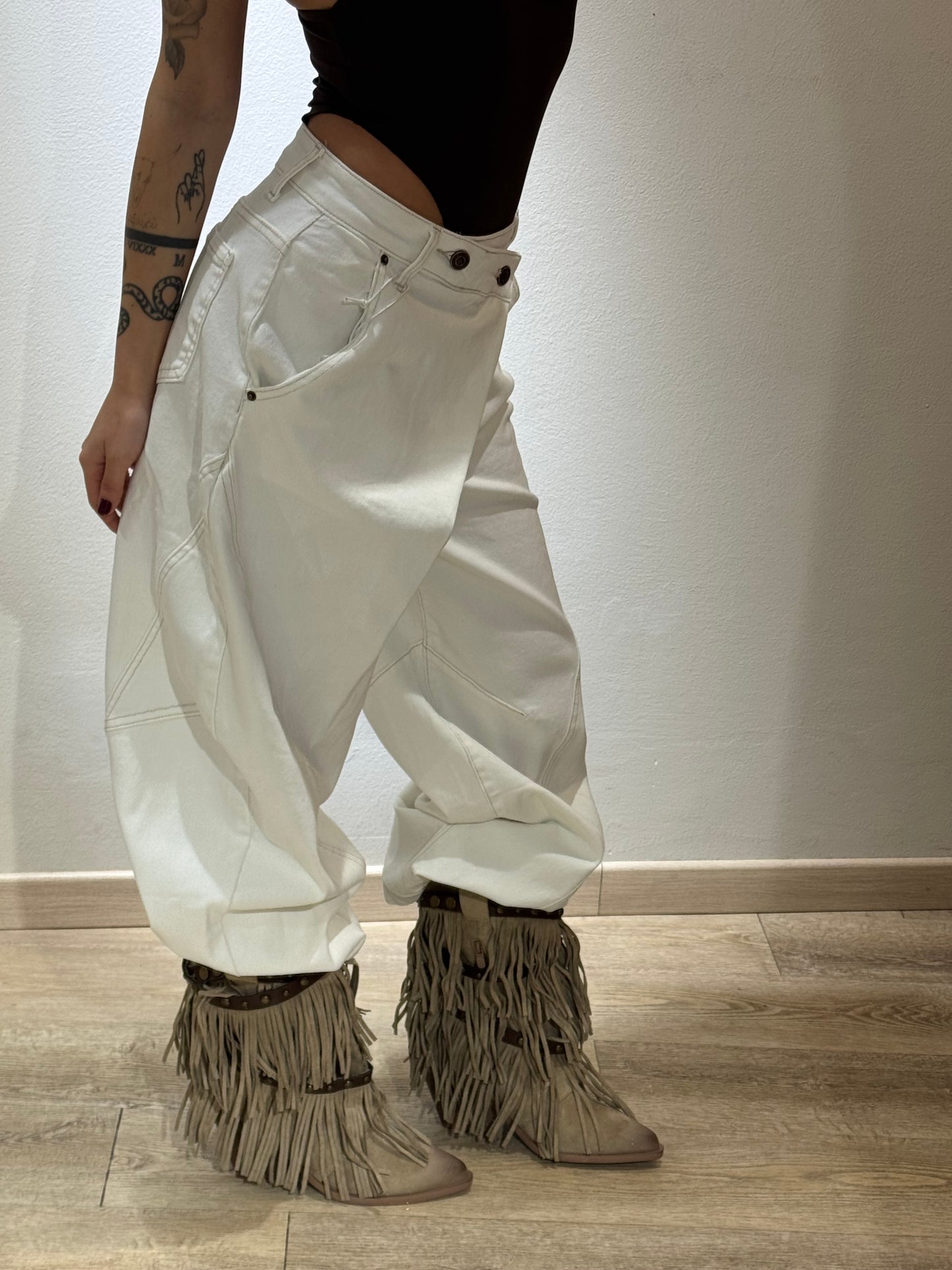 DENIM SUPER INCROCIO BALOON WHITE