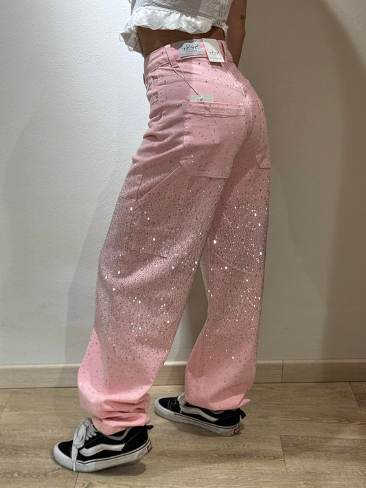 DENIM BALOON GLITTER PINK