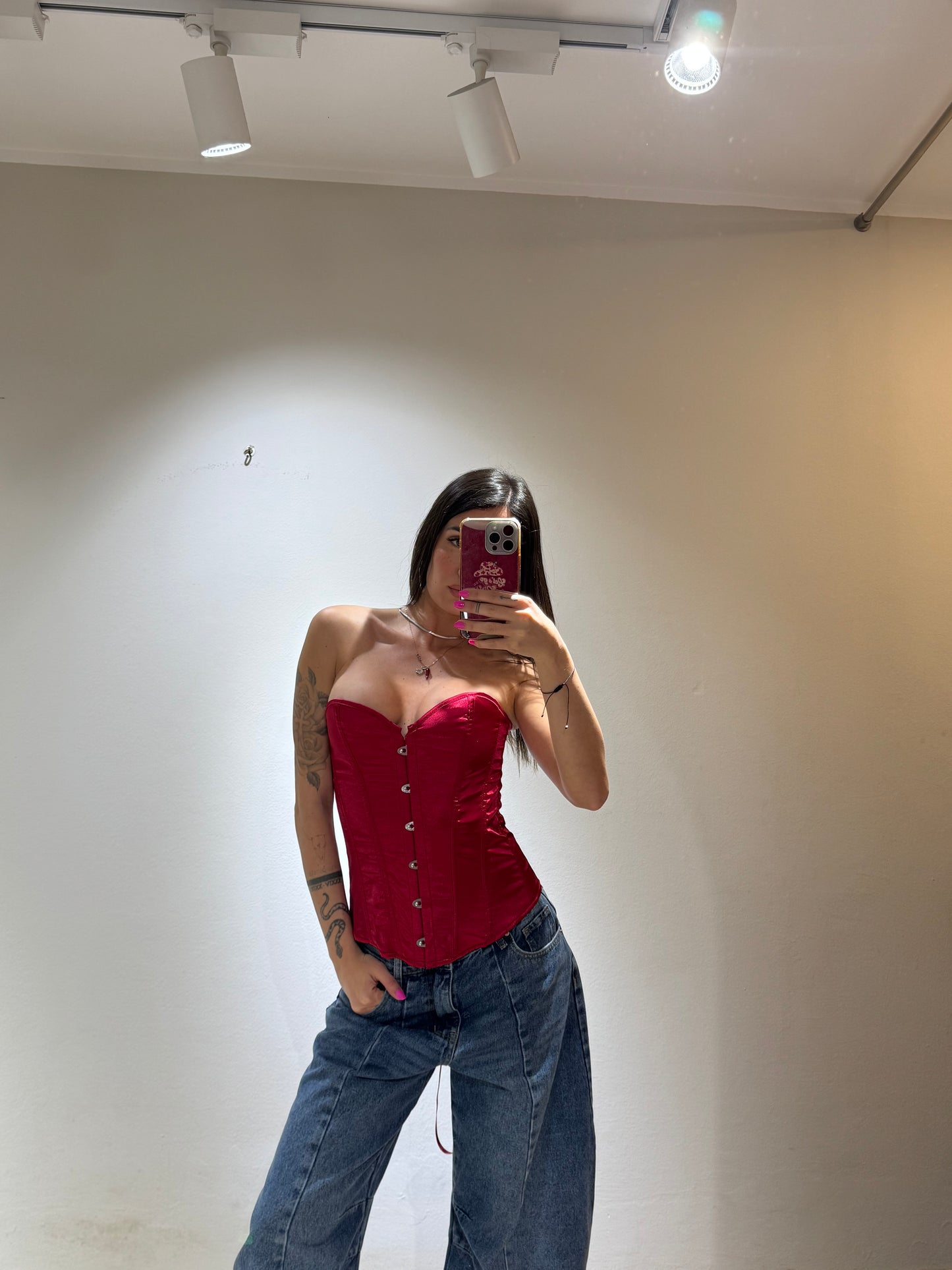 CORSETTO SETA LUXURY BORDEUAX