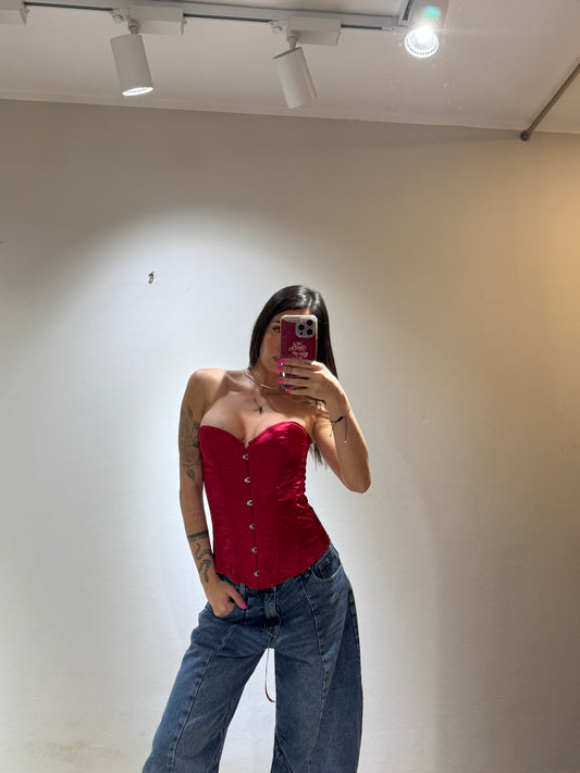 CORSETTO SETA LUXURY BORDEUAX