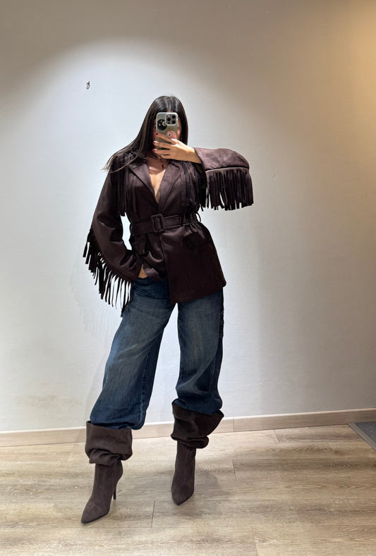 BLAZER FRANGE CAMOSCIO