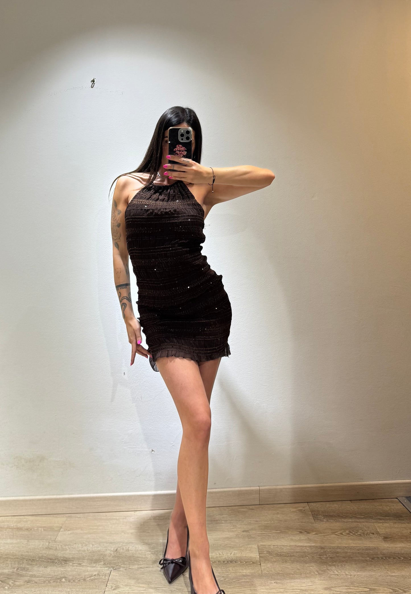 MINI DRESS PLISSE GLITTER