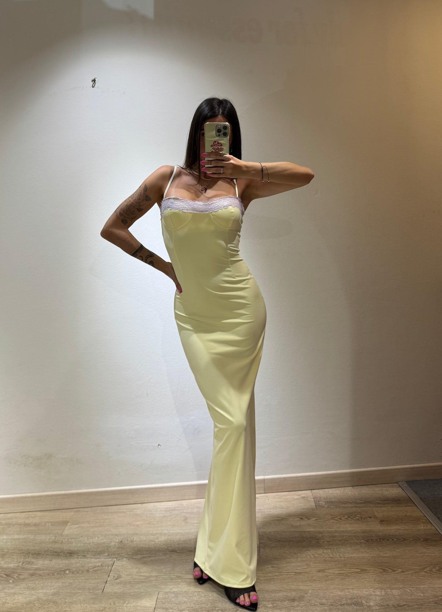 LONG DRESS BRALETTE PIZZO